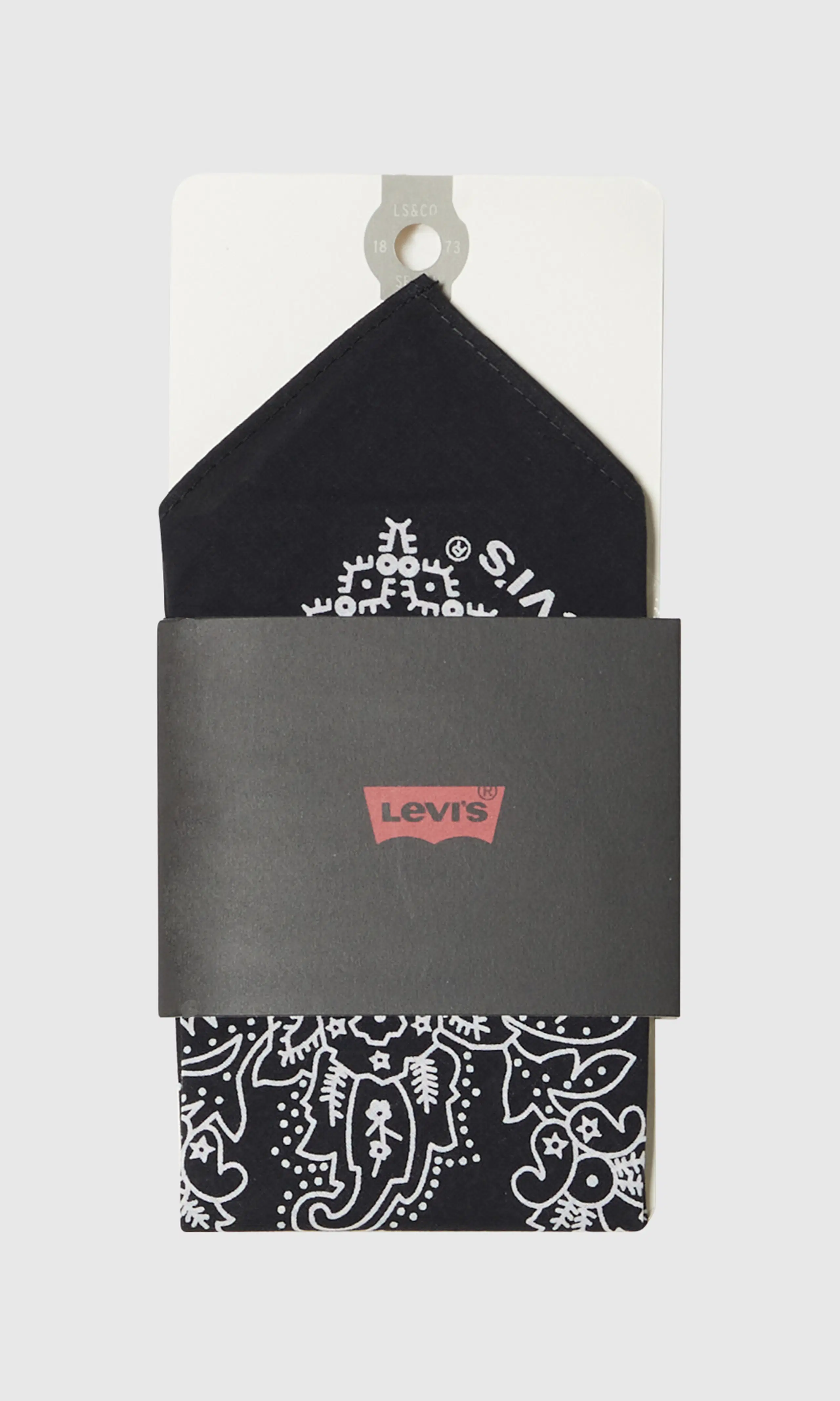 Paisley Musta Bandana Huivi. Front 1. Flat.