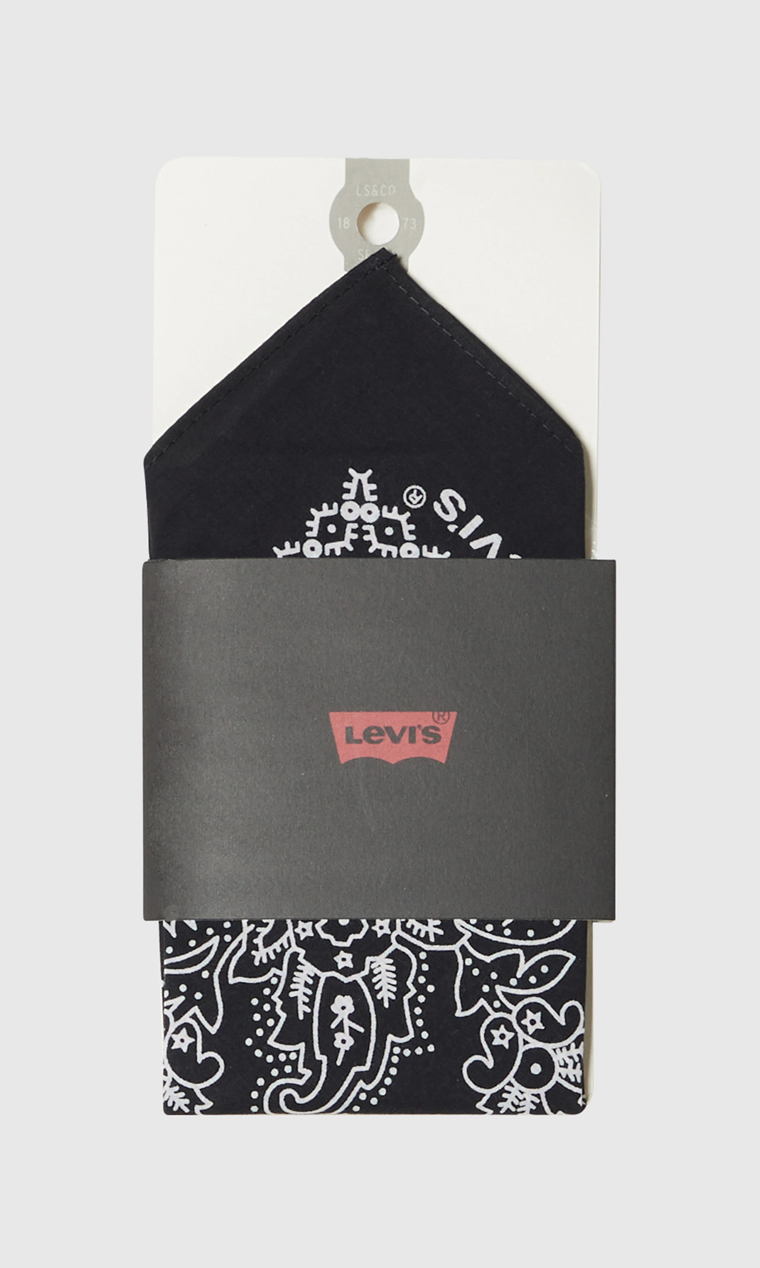 Paisley Musta Bandana Huivi. Front 1. Flat.