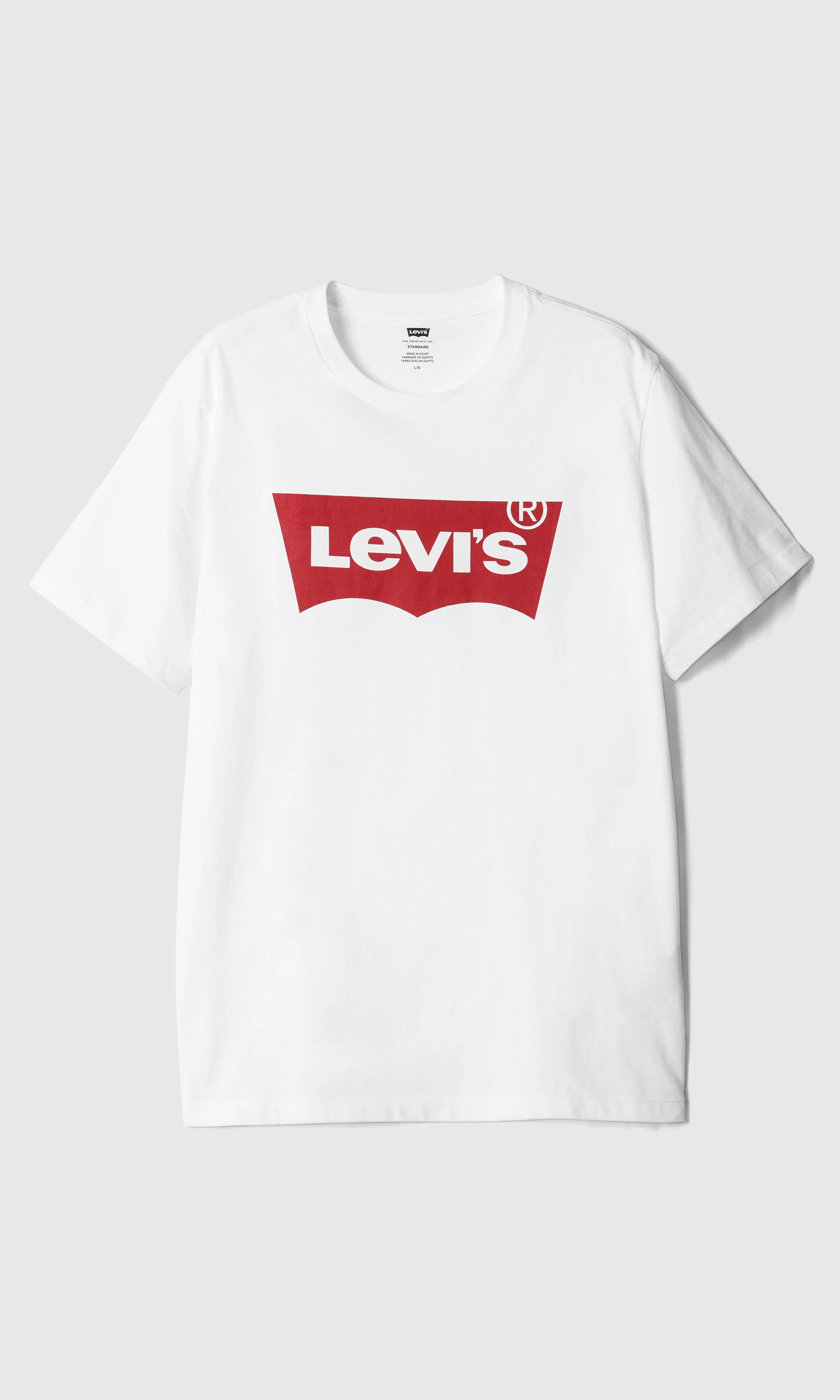 Graphic Set In Neck Vit T-Shirt. Front. Flat.