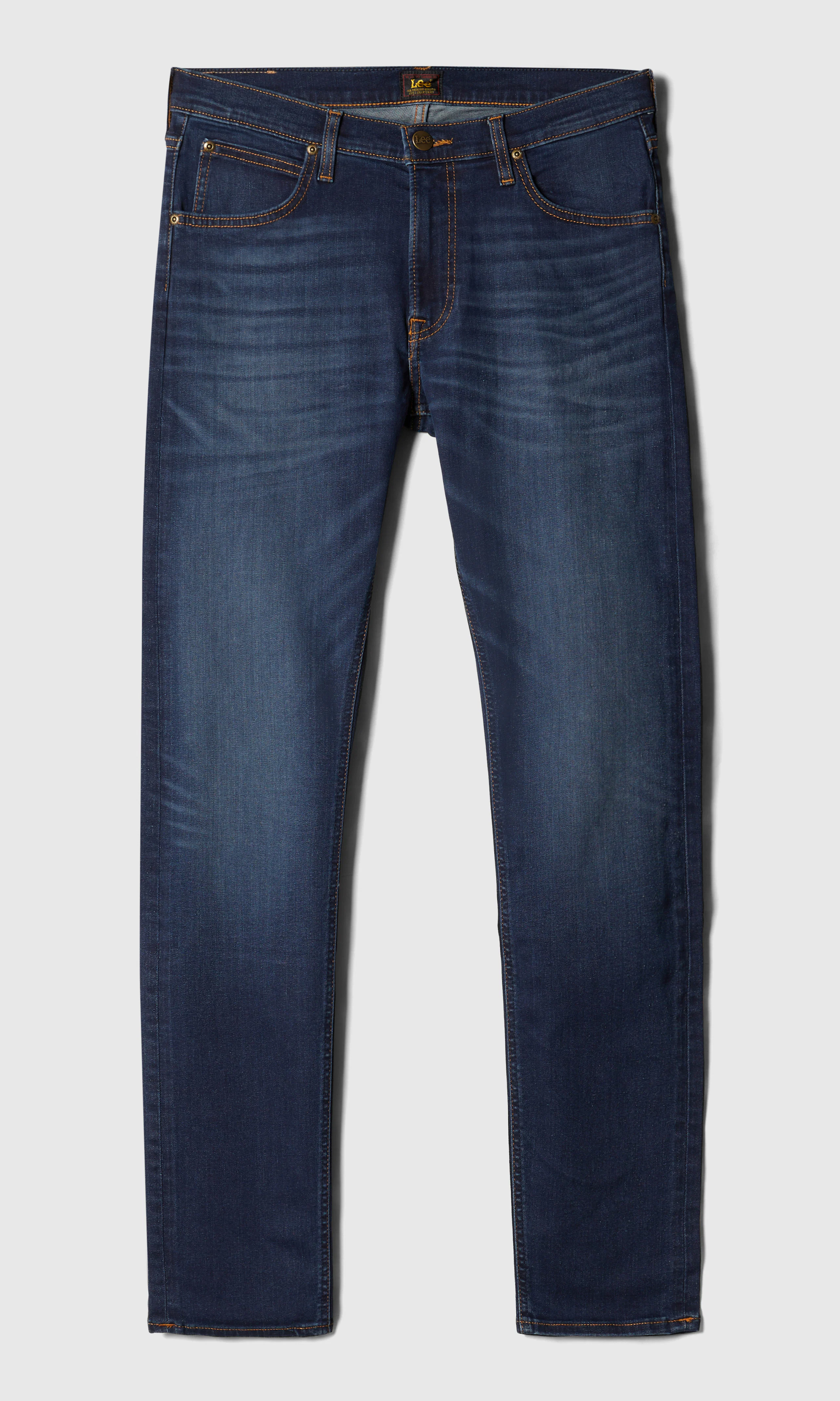 Luke Mørk Blå Jeans. Front. Flat.