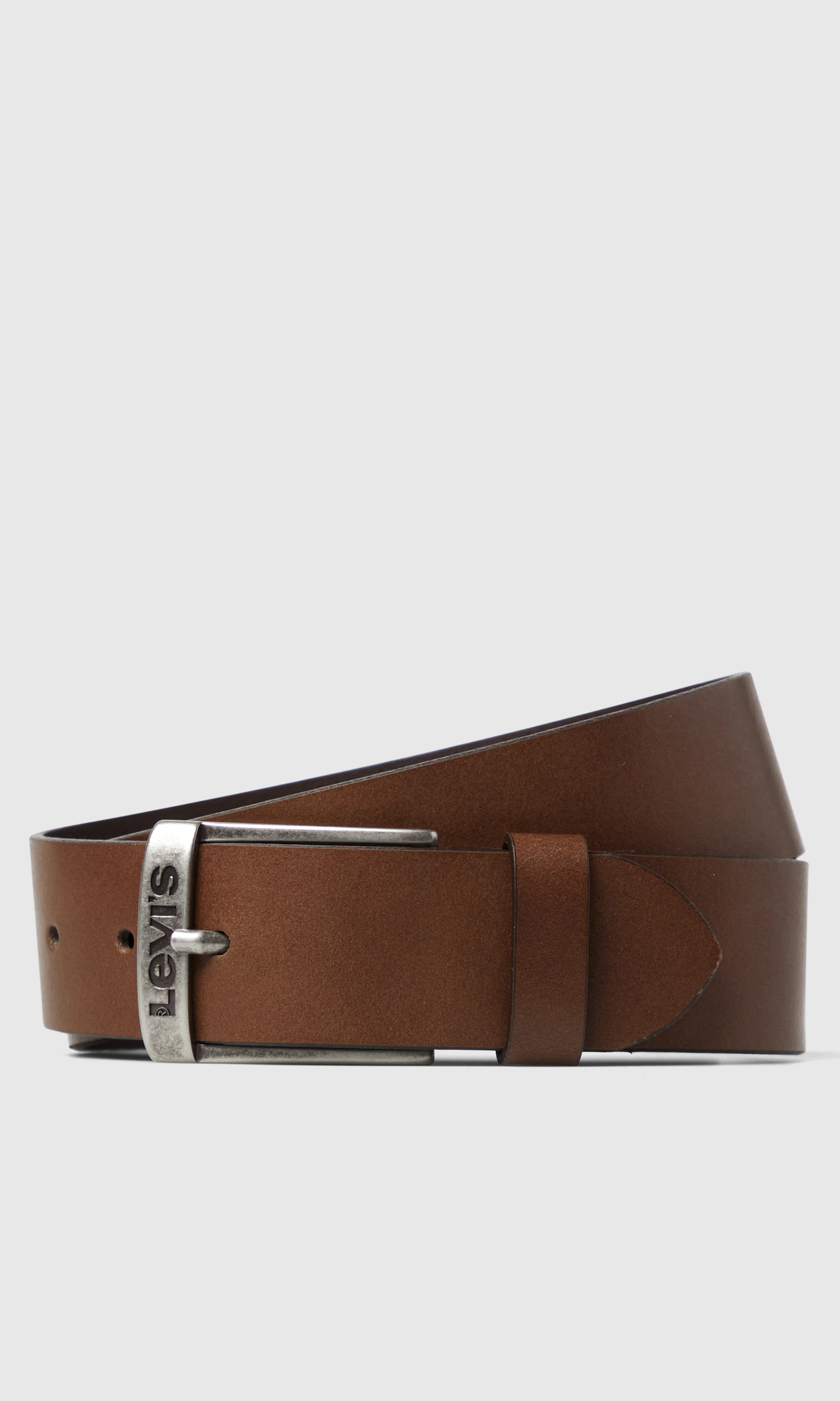 New Duncan Brunt Skinnbelte. Front. Flat.