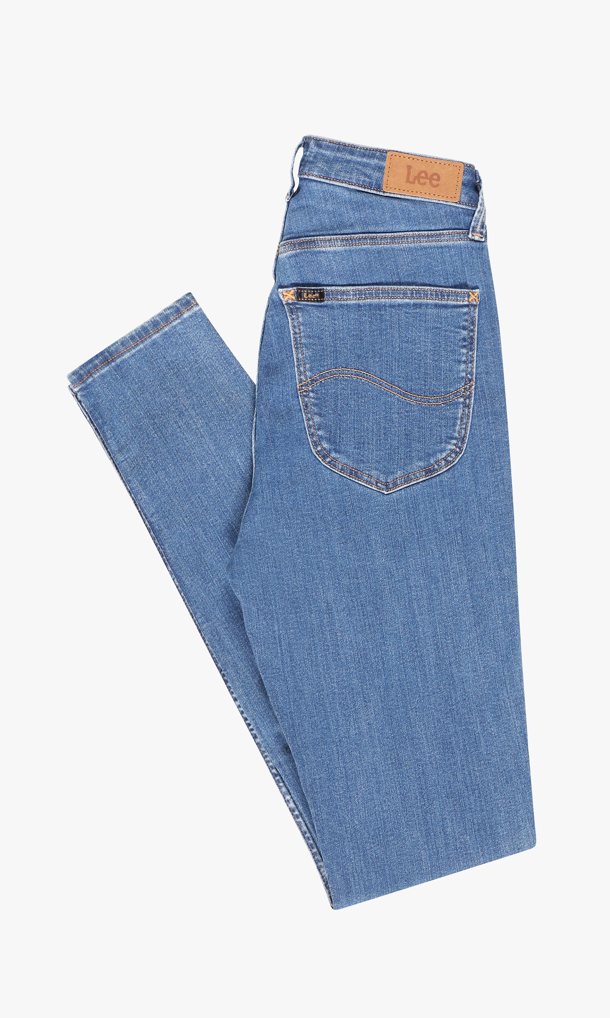 Ivy Medium Blå Jeans. Back. Flat.
