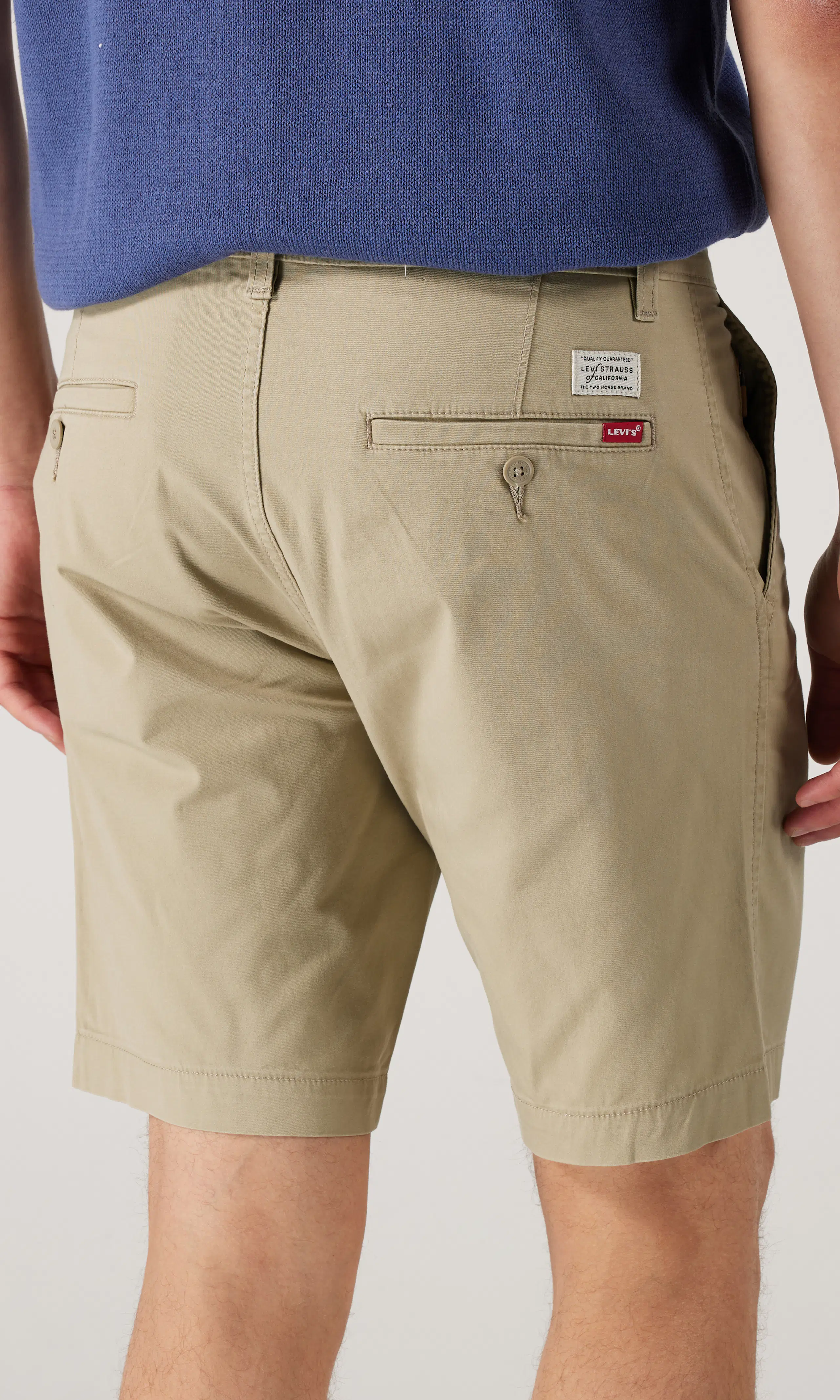 XX Chino Beige Shorts. Back. Model.