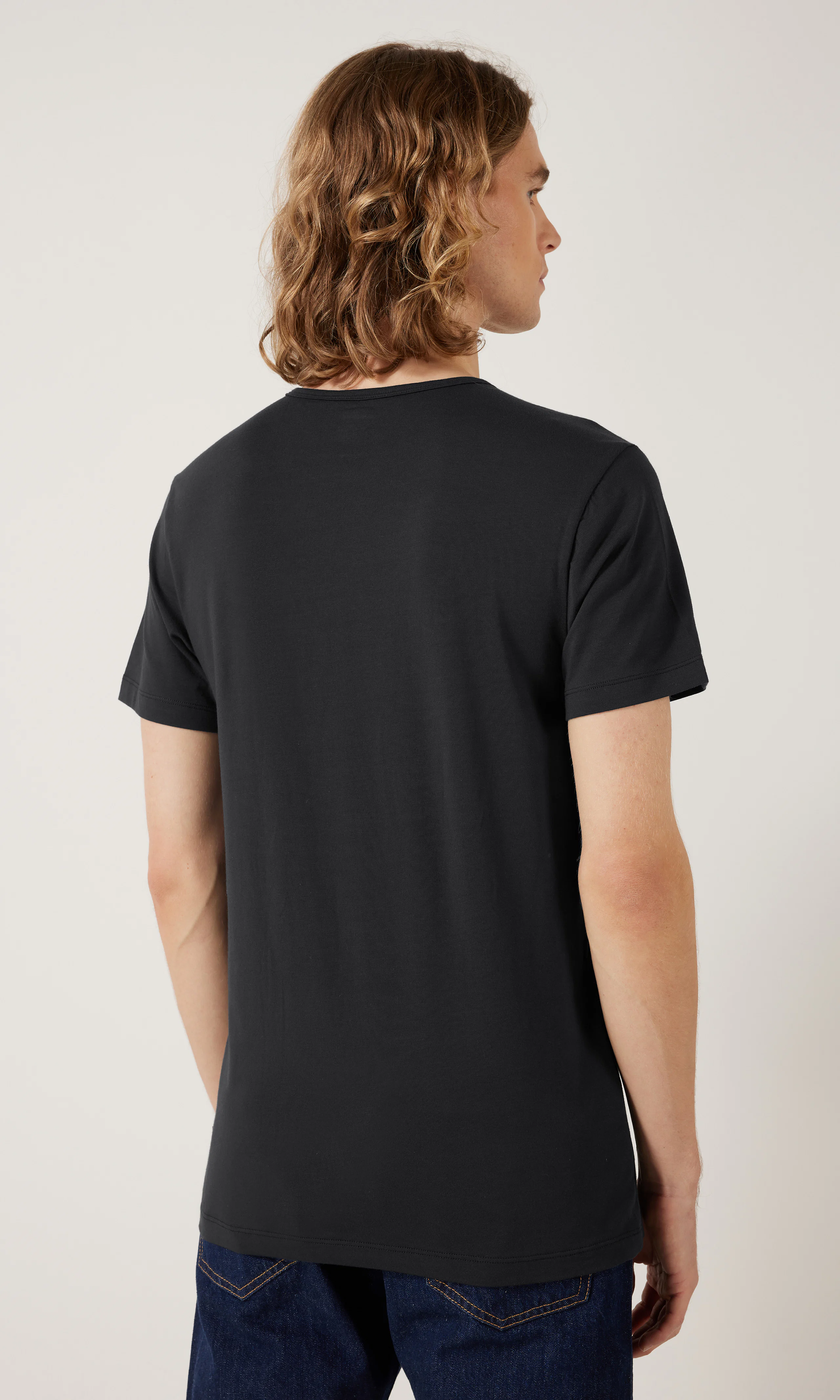 2-Pack Solid Crew T-Skjorte. Back. Model.
