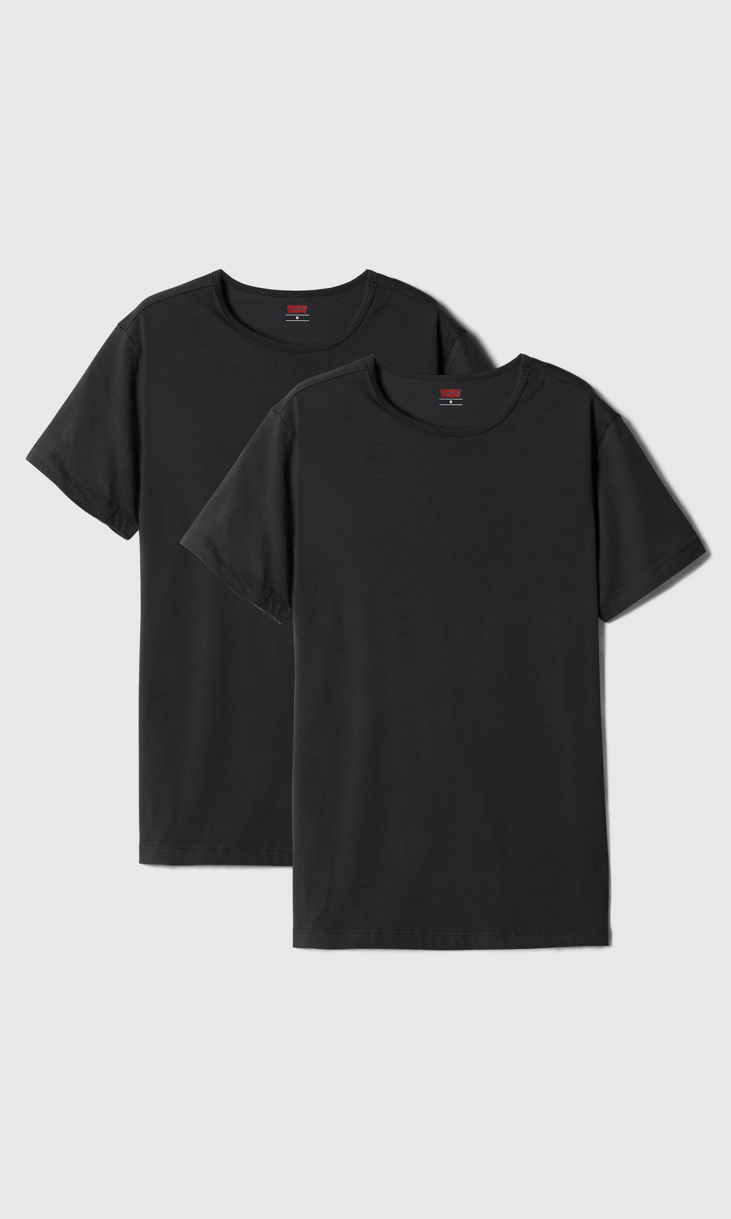 2-Pack Solid Crew T-Skjorte. Front. Flat.