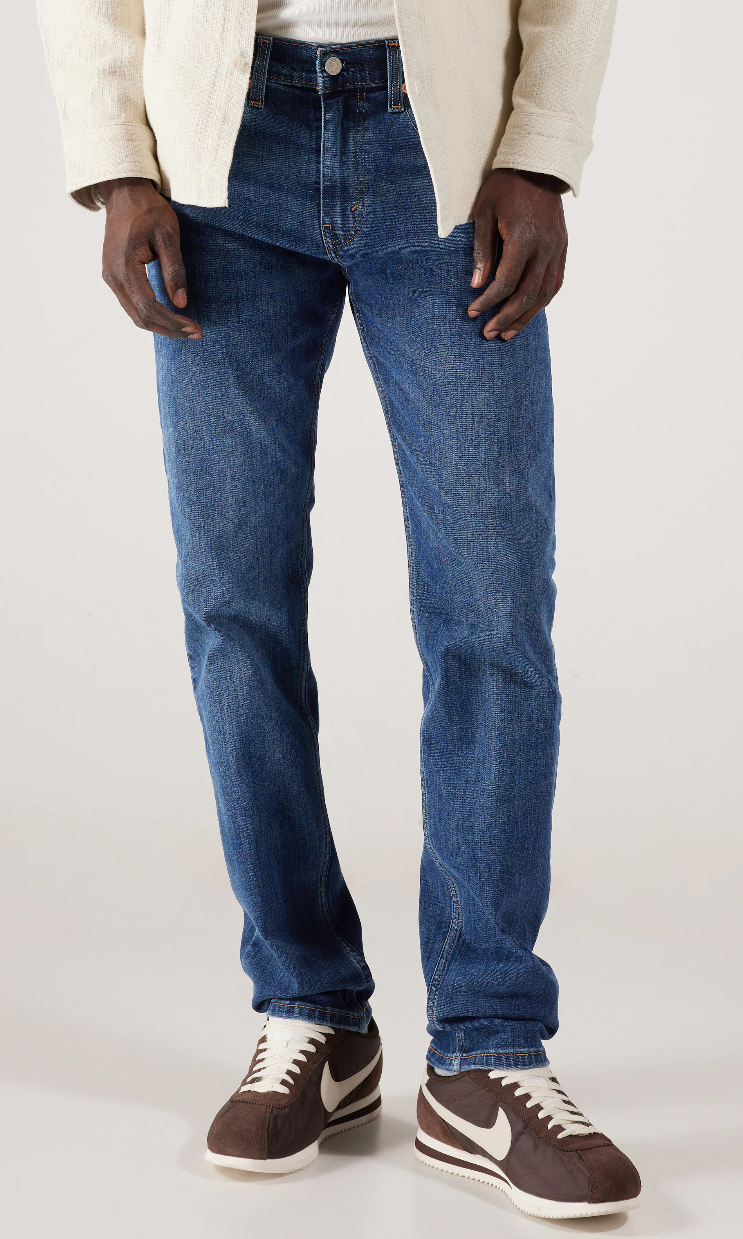502™ Taper Jeans. Front 1. Model.