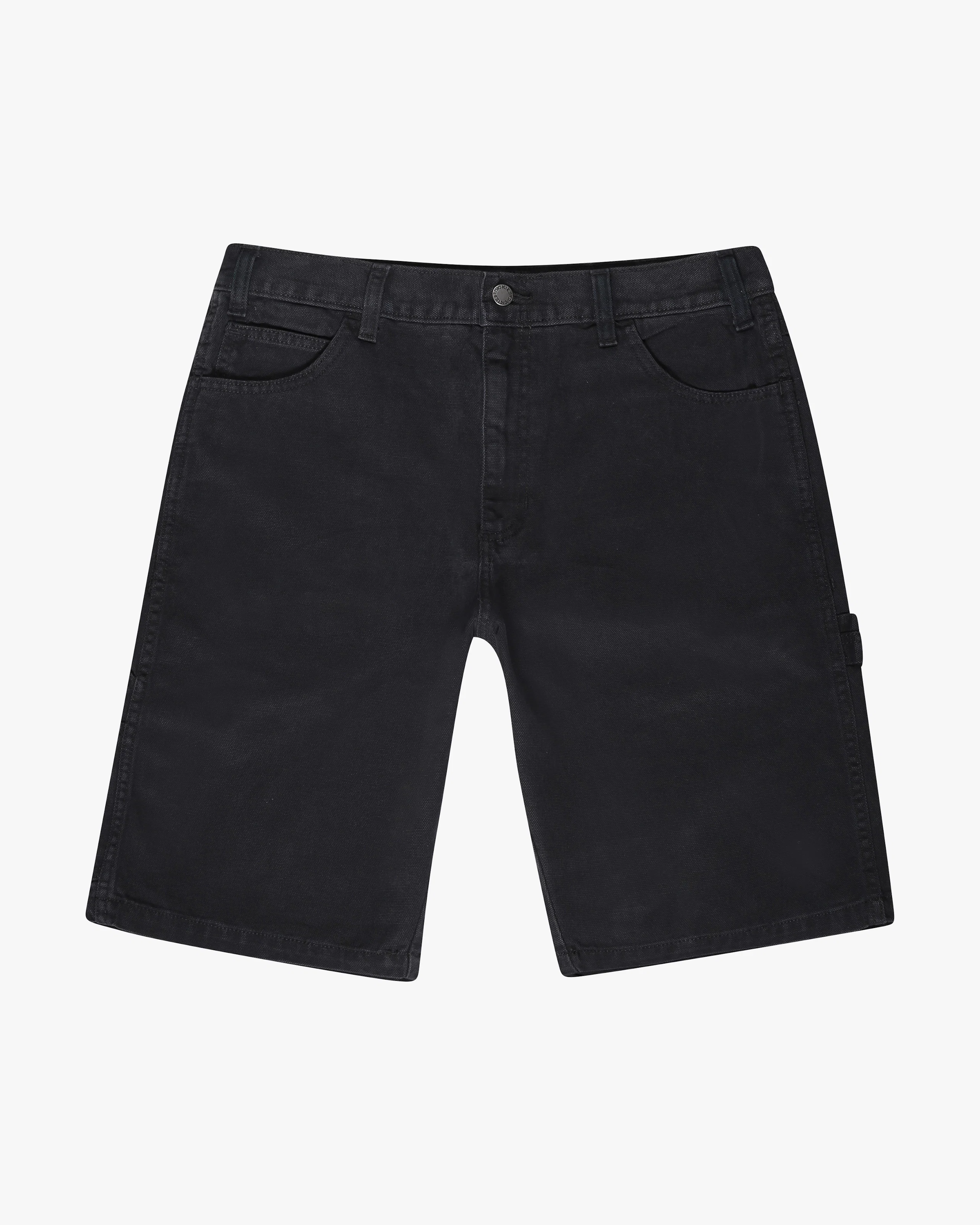 Duck Canvas Mustat Shortsit. Front. Flat.