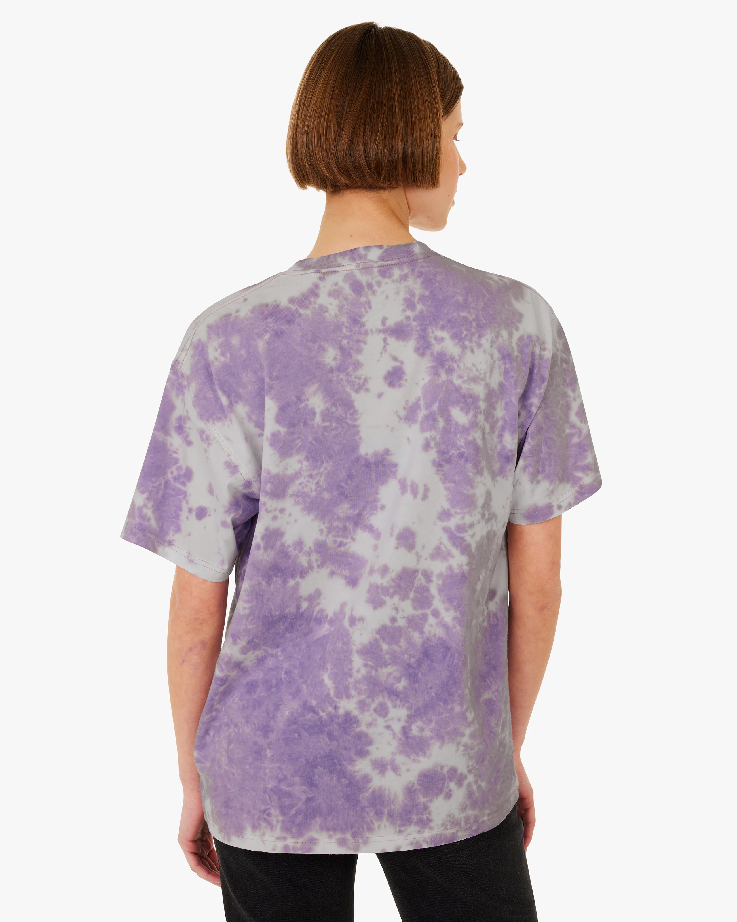 Prince Tie Dye Loose Fit T-Shirt. Back. Model.