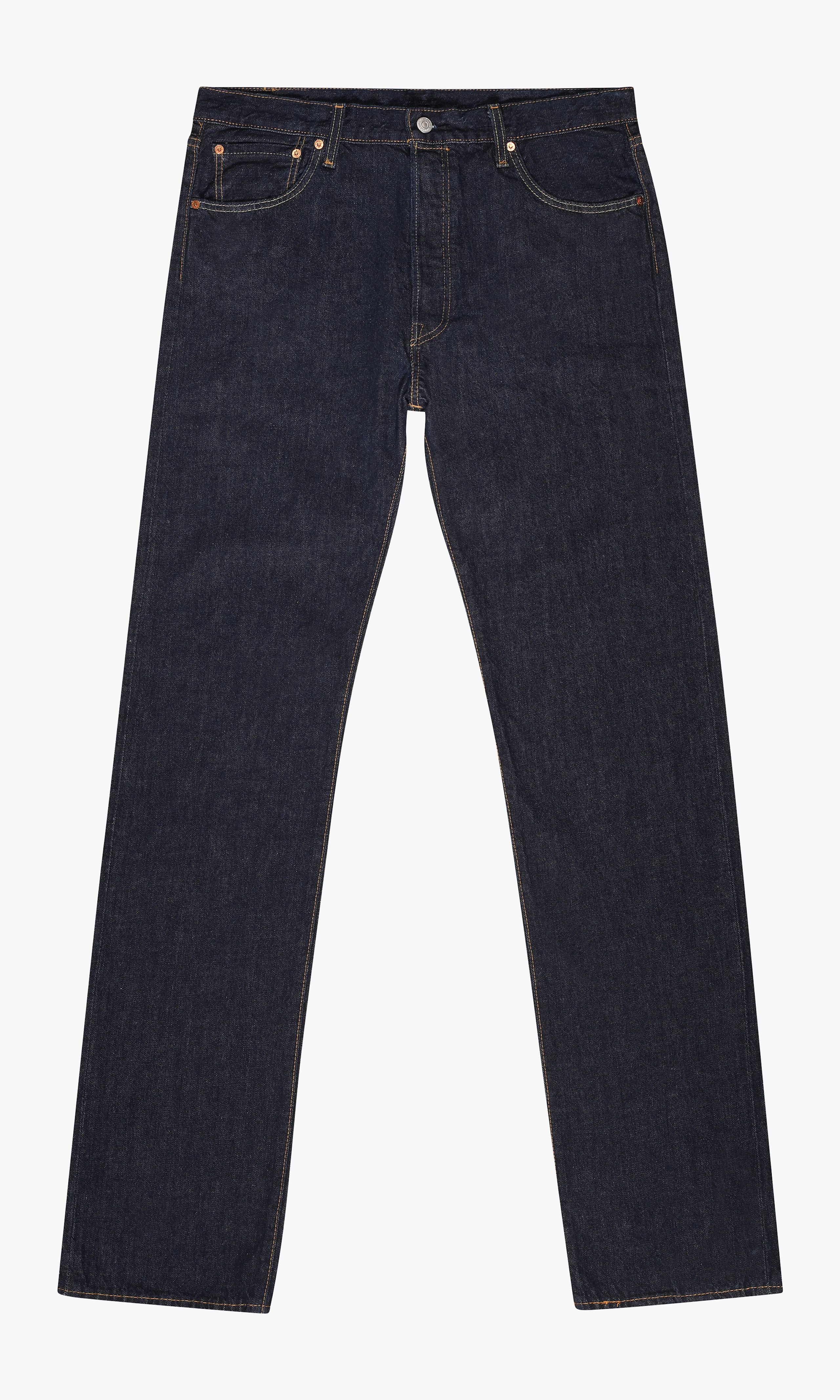 501® Original Mørk Blå Jeans (Big & Tall). Front. Flat.