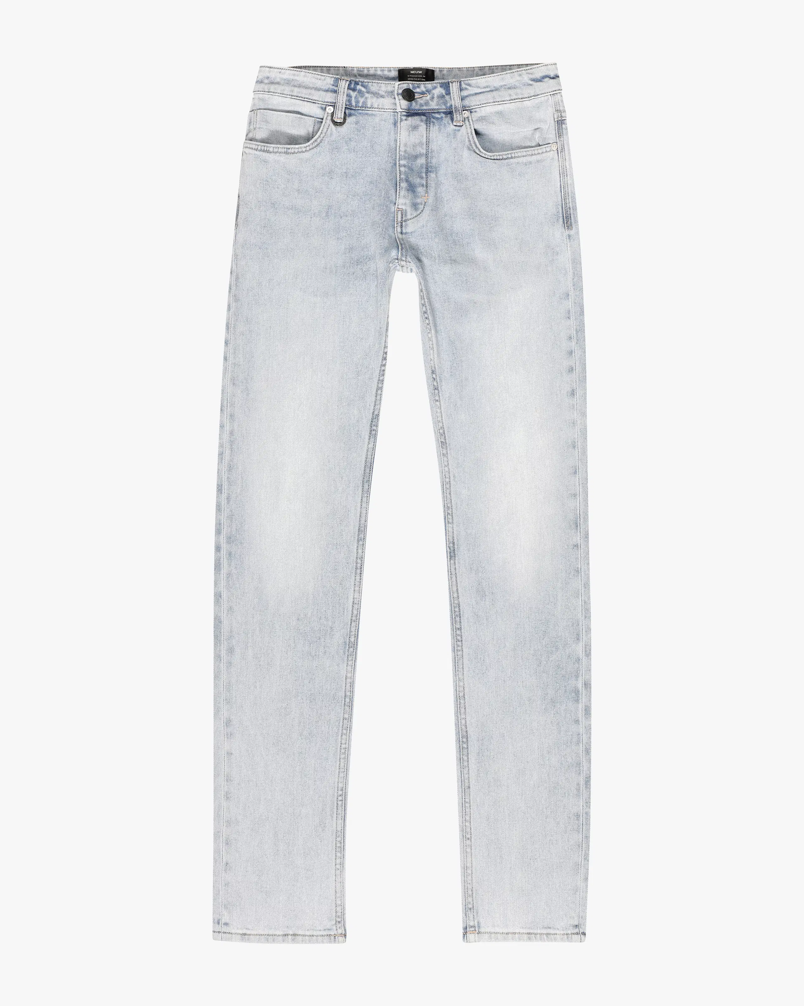 Iggy Skinny Lys Blå Jeans. Front. Flat.