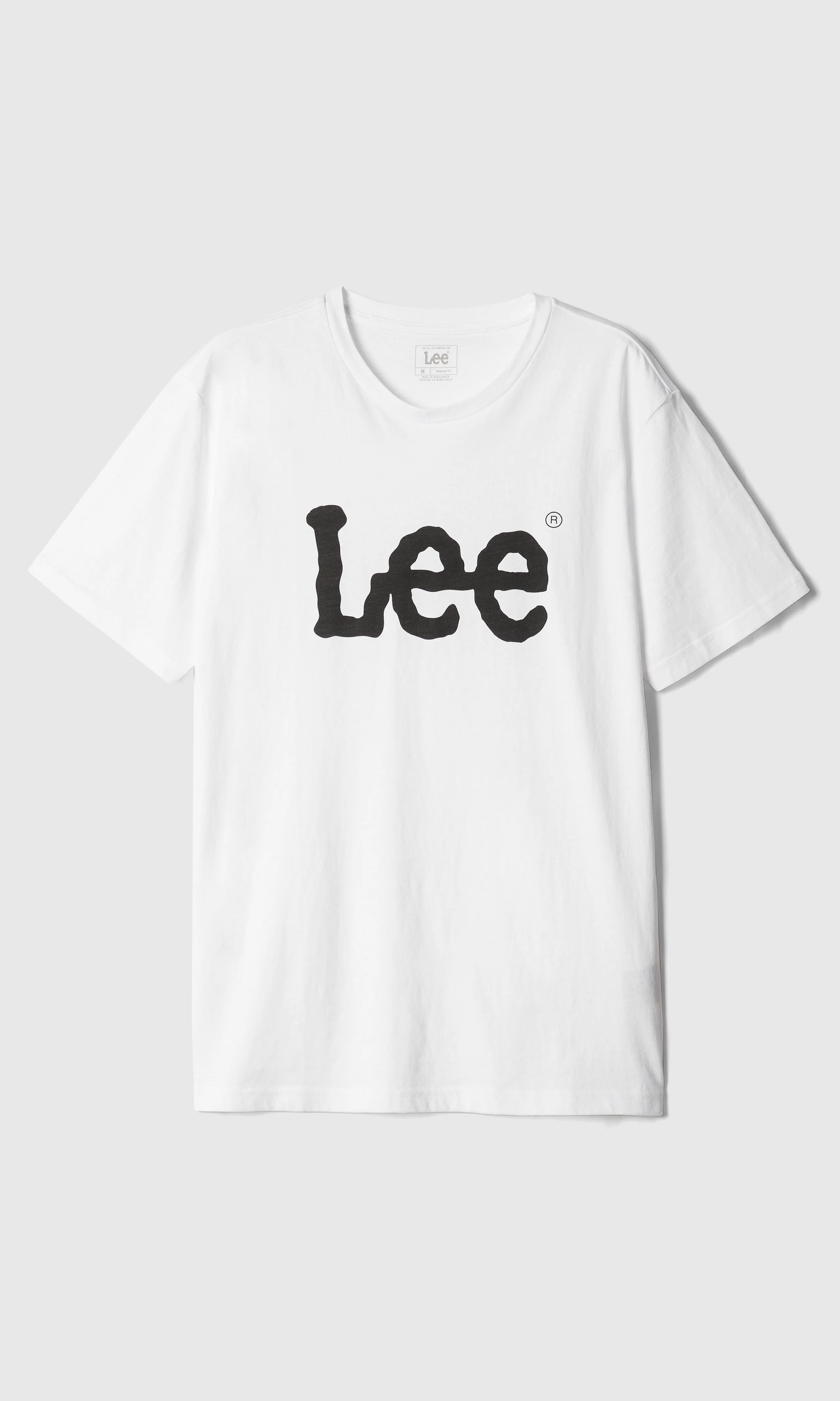 Wobbly Logo Vit T-Shirt. Front. Flat.