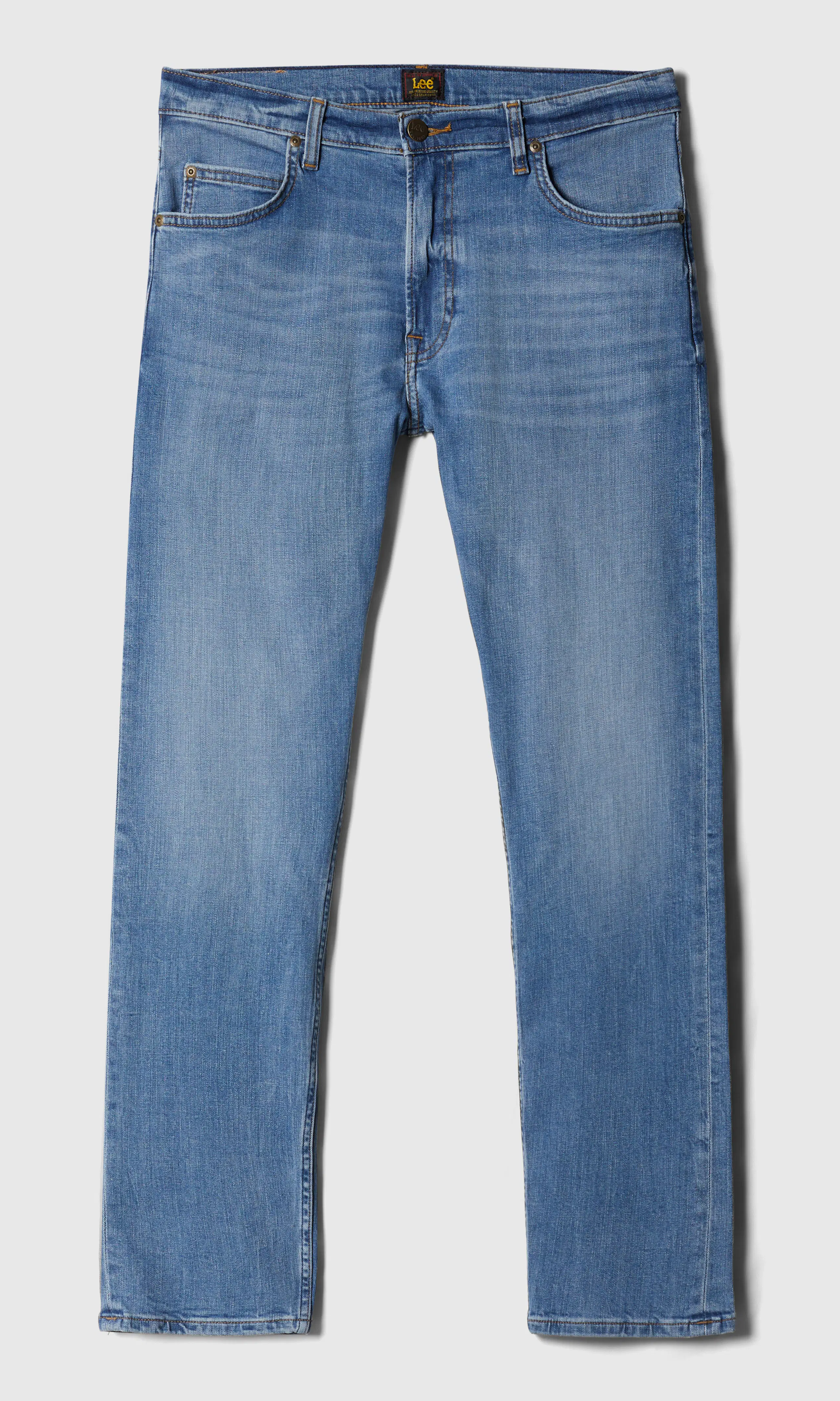 Rider Medium Blå Jeans. Front. Flat.
