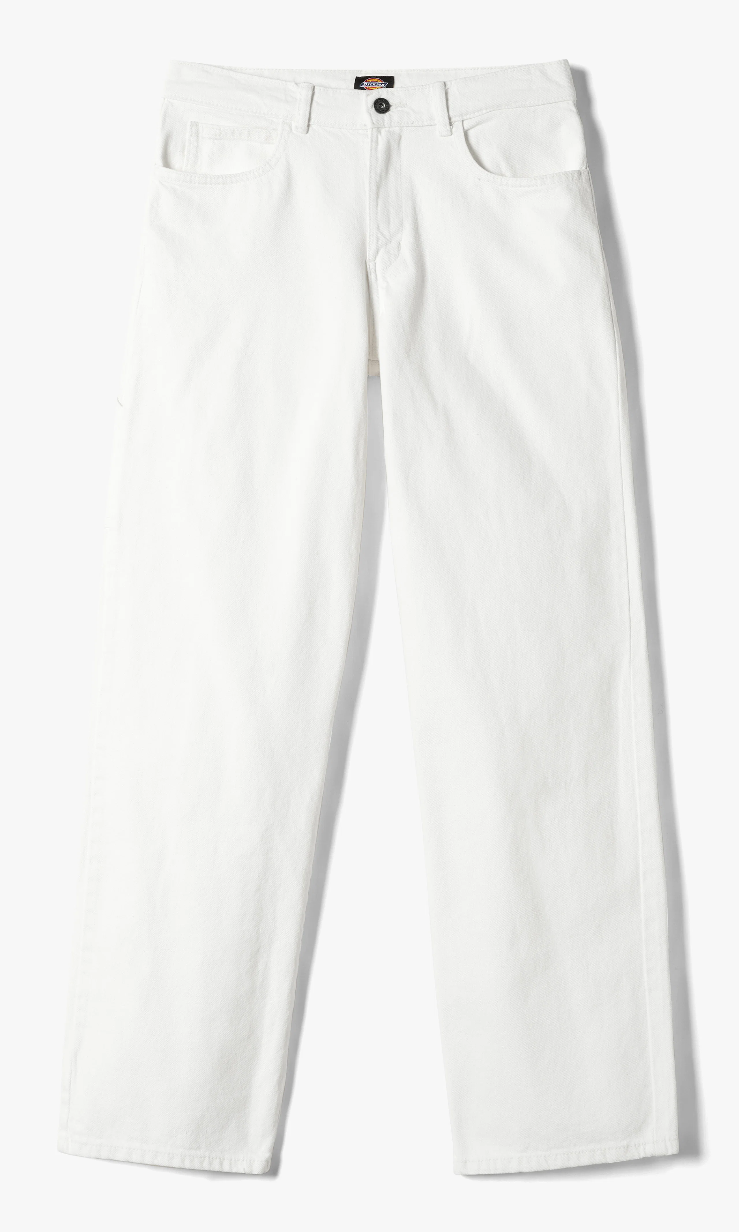Herndon Loose Fit Hvit Denim Jeans. Front. Flat.