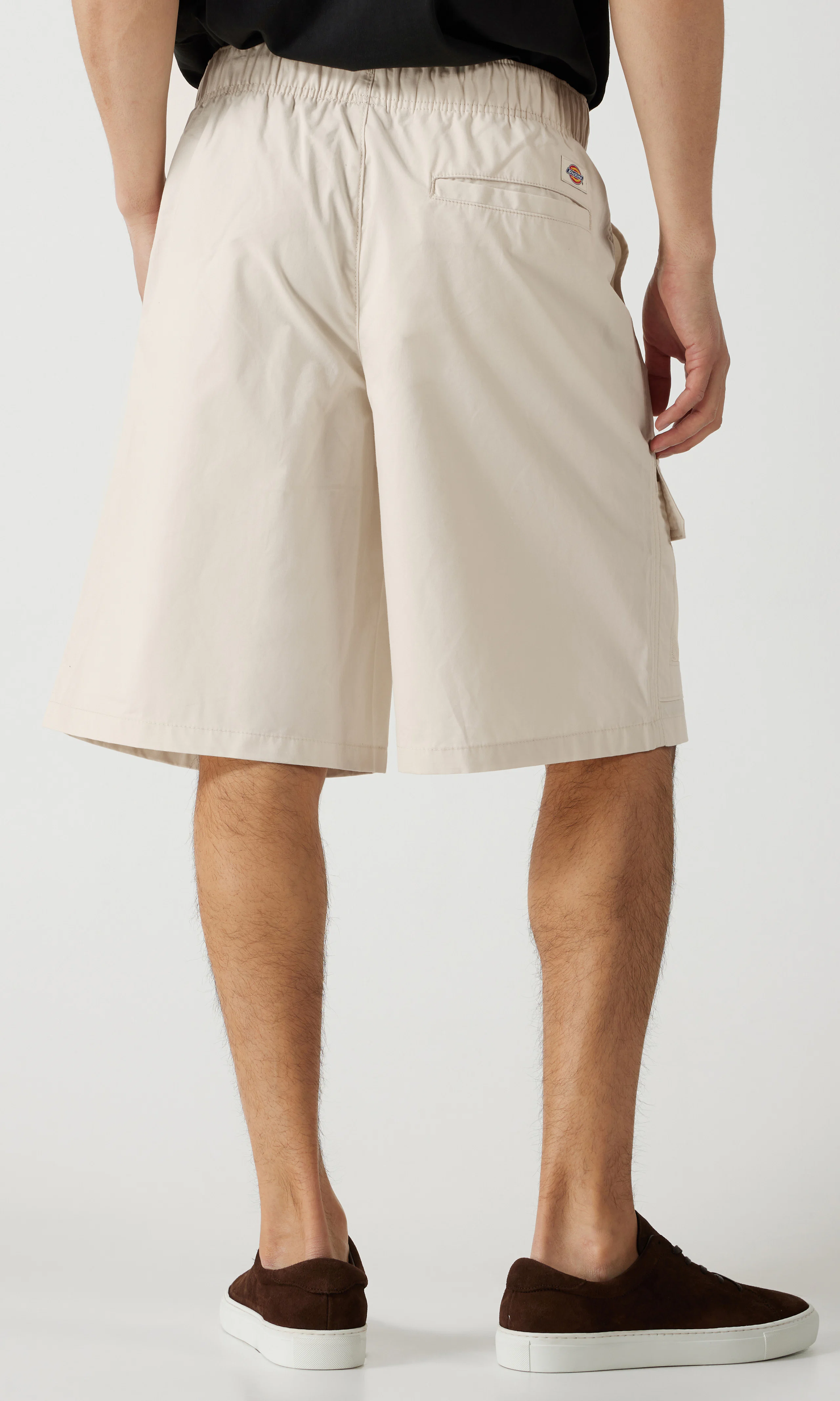 Fishersville Beige Shorts. Back. Model.