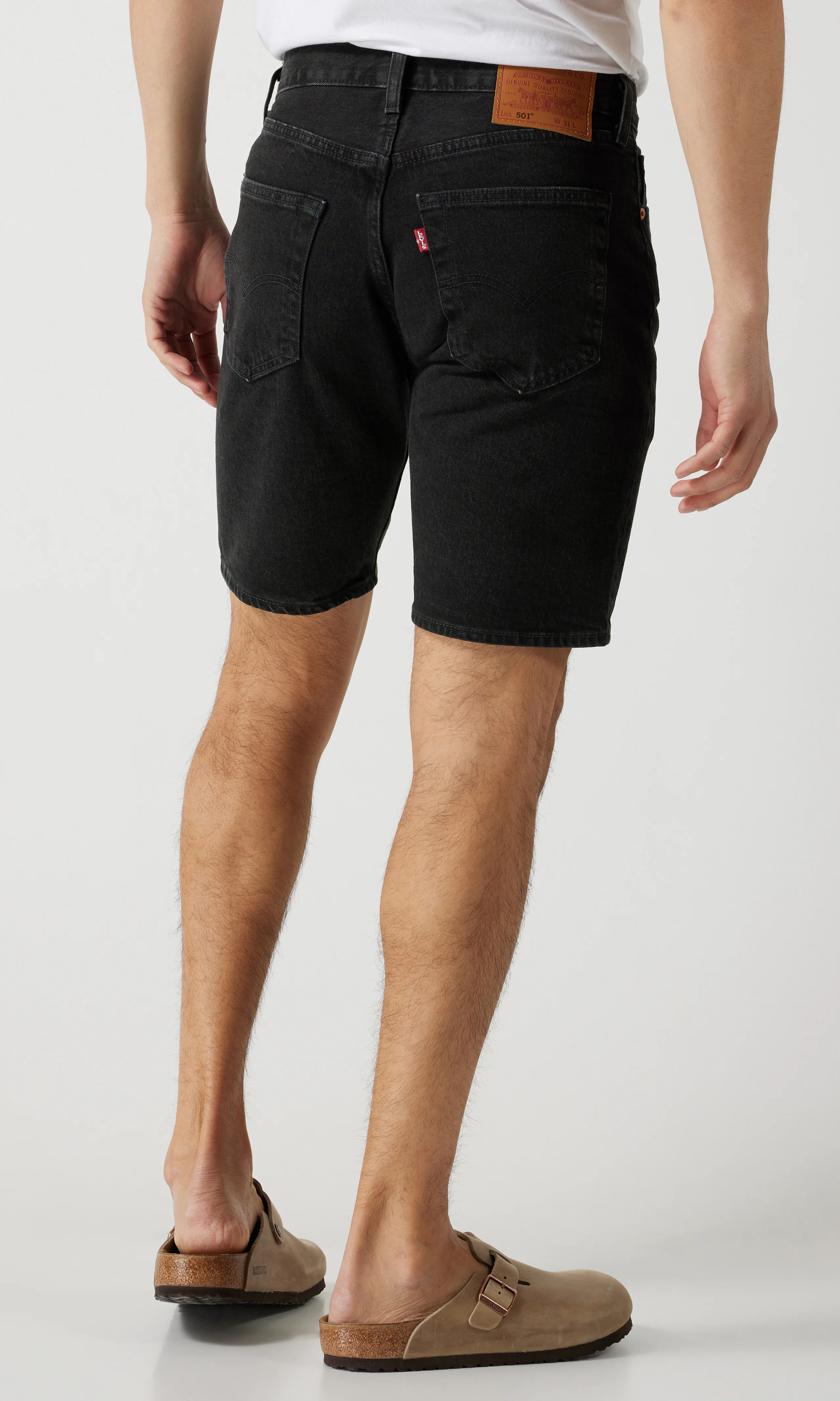 501® Original Mustat Shortsit. Back. Model.