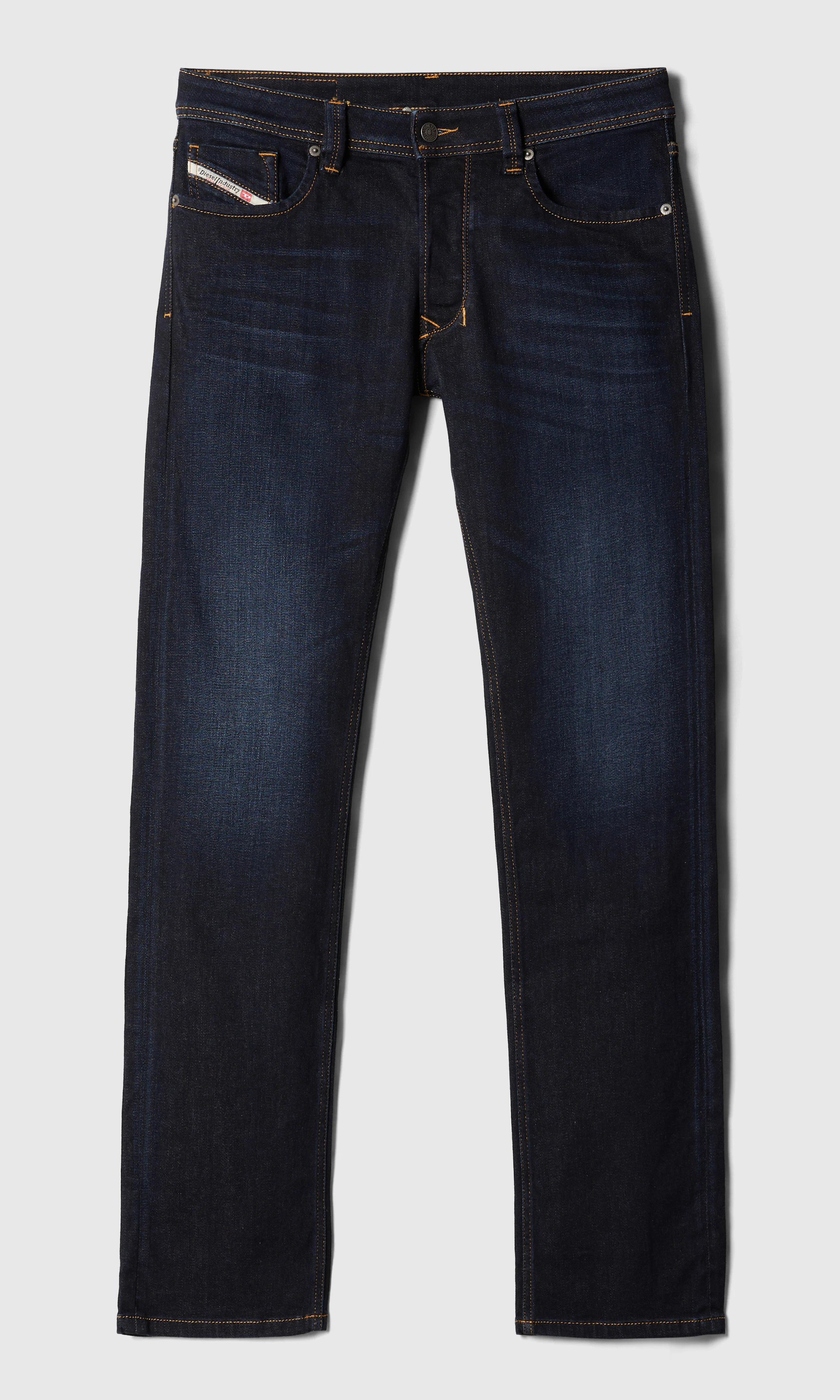 1985 Larkee Mørk Blå Straight Jeans. Front. Flat.