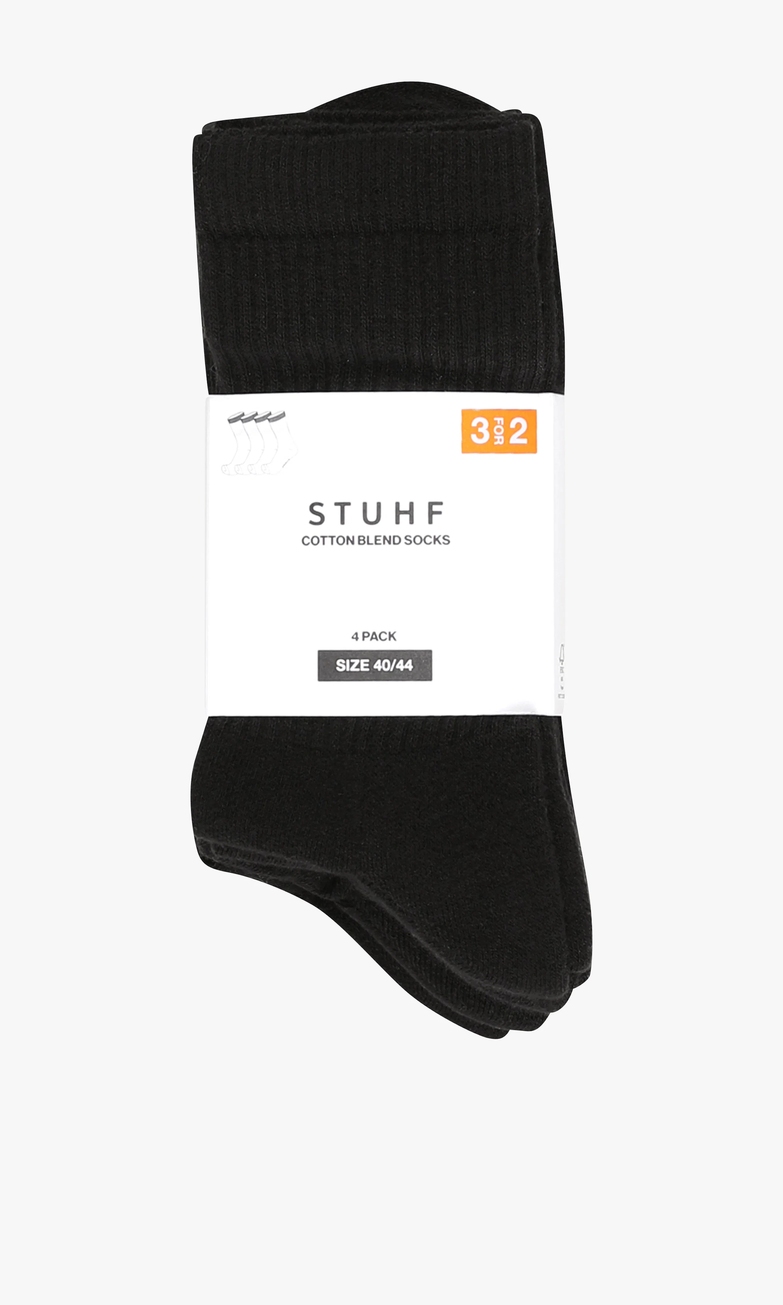 3-Pack Tube Strumpor. Detail 1. Flat.