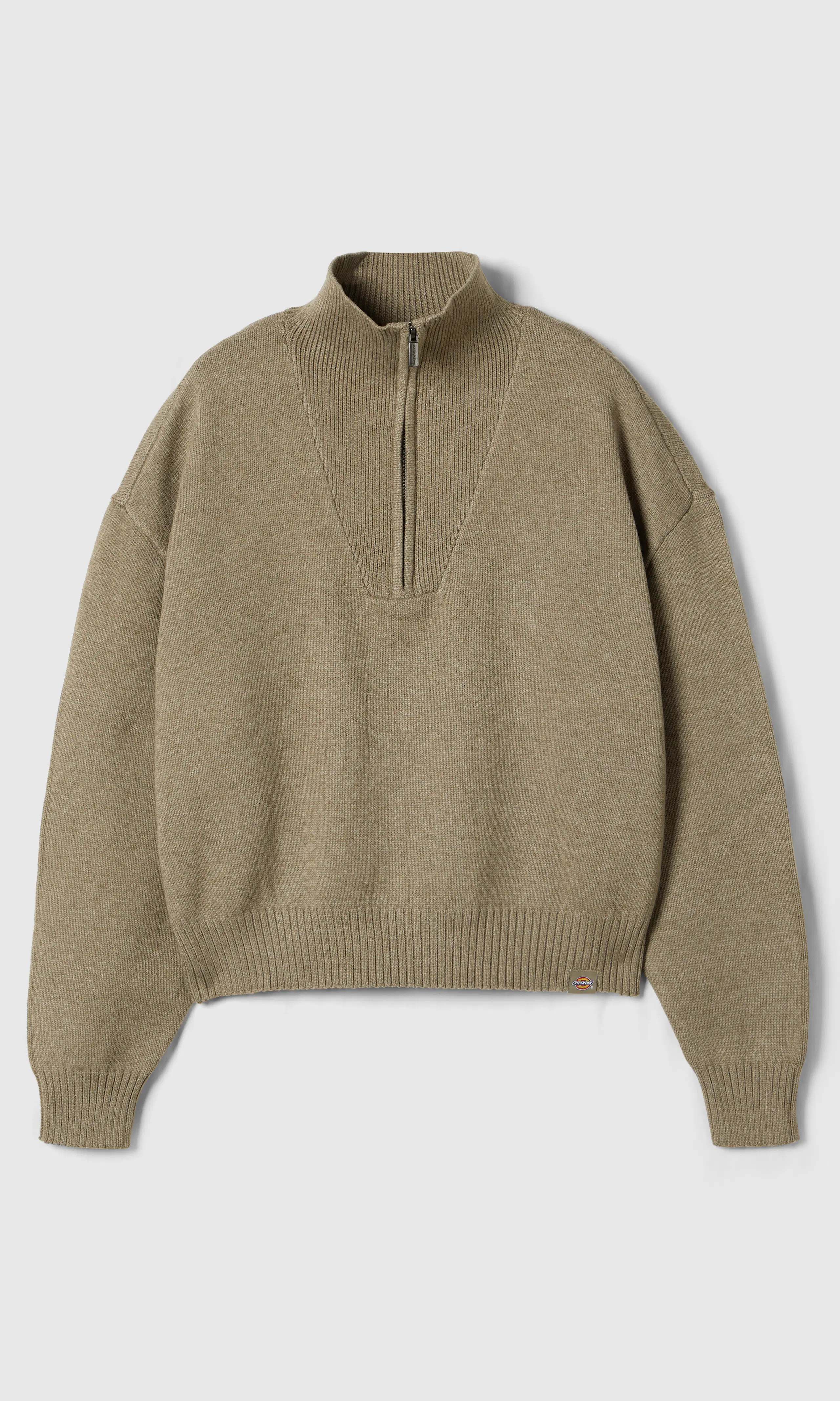 East Helena 1/4 Ziptröja Beige. Front. Flat.