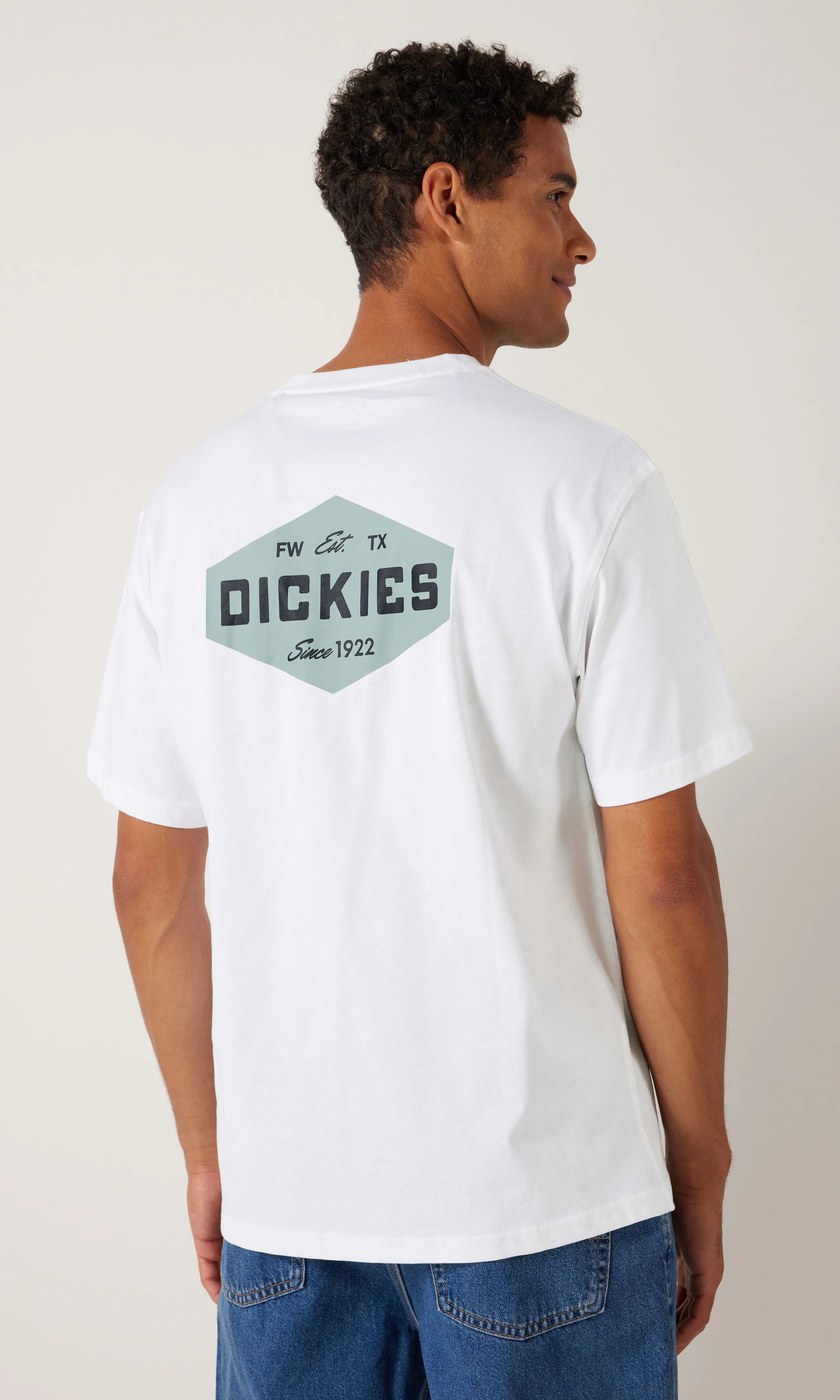 Emblem T-Shirt. Back. Model.