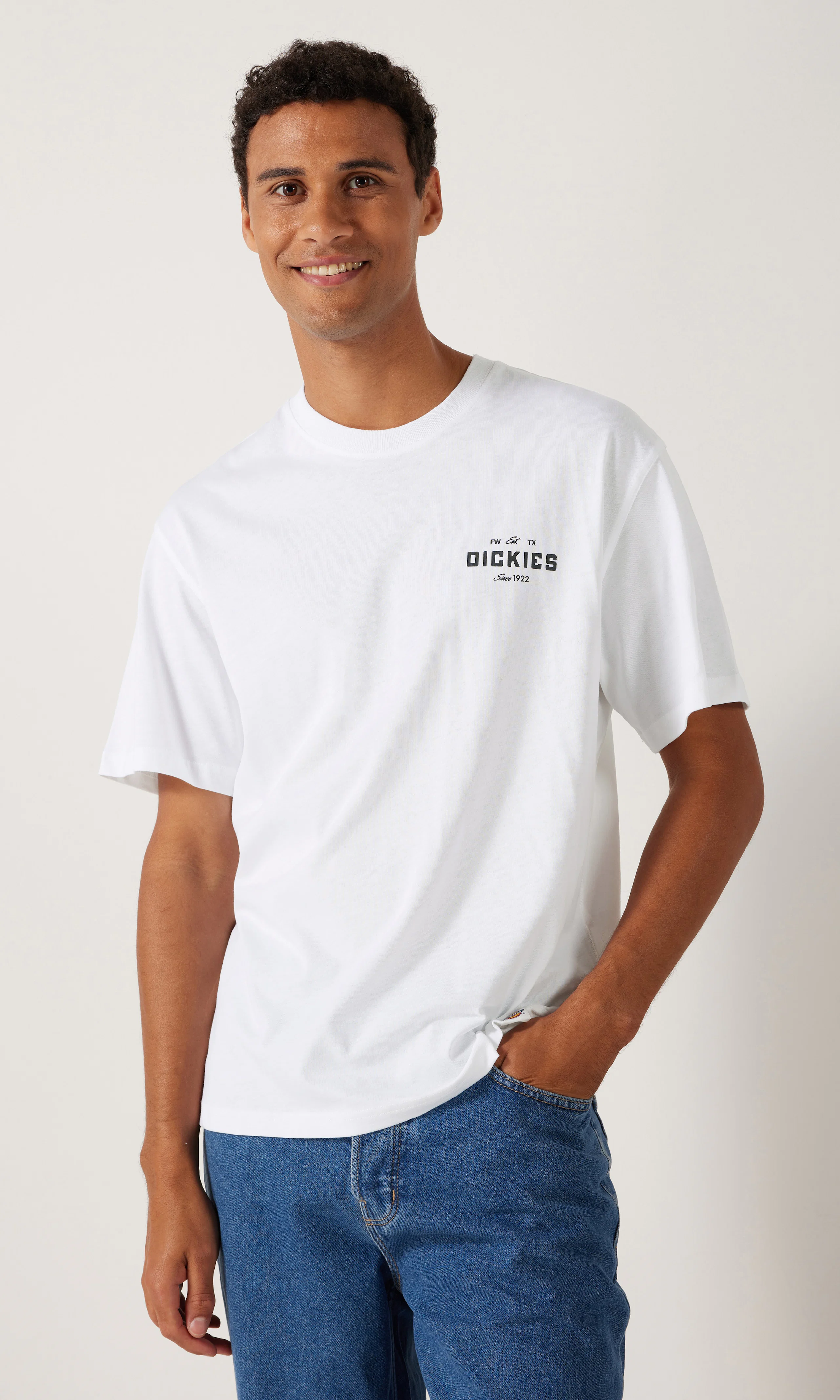 Emblem T-Shirt. Front. Model.