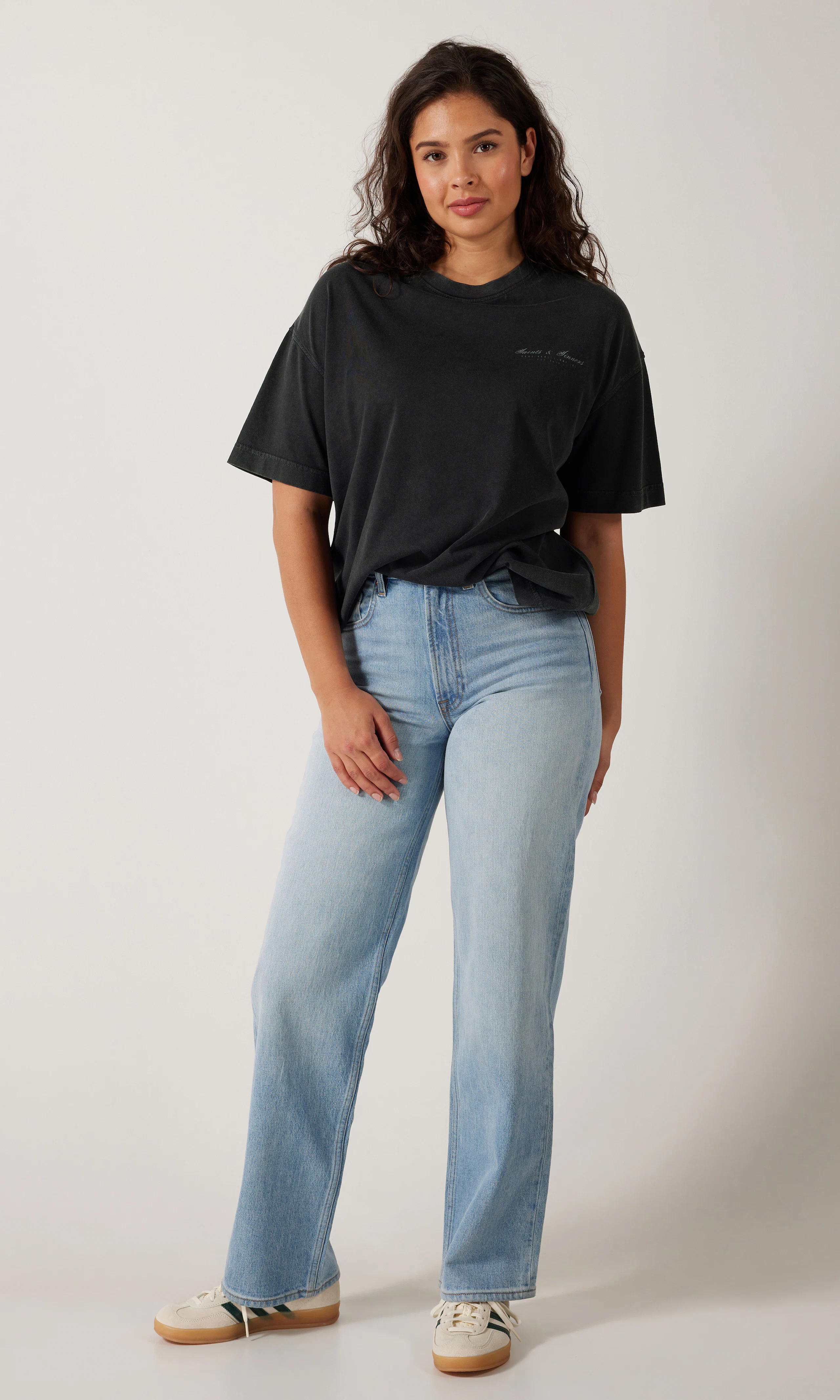 Saint Print T-Shirt. Front 1. Model.