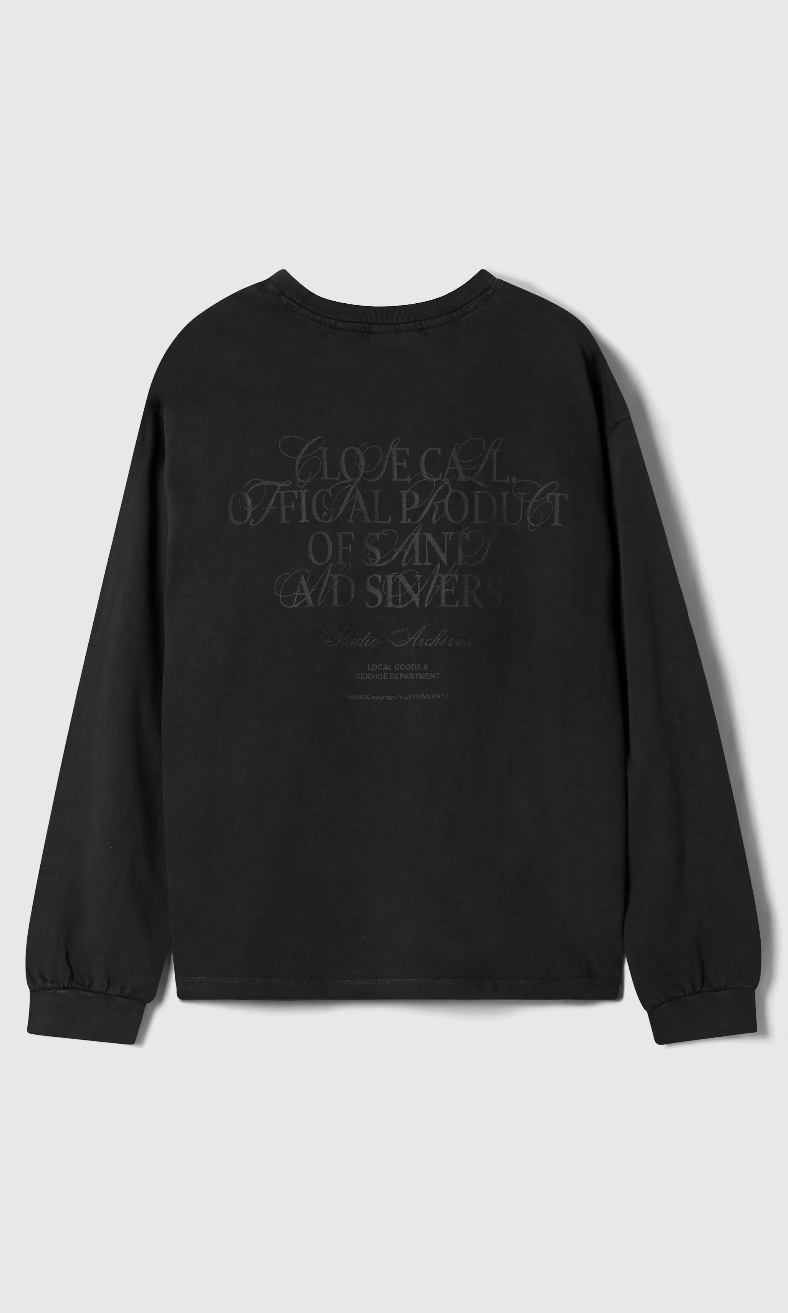 Saint Long Sleeve. Back. Flat.