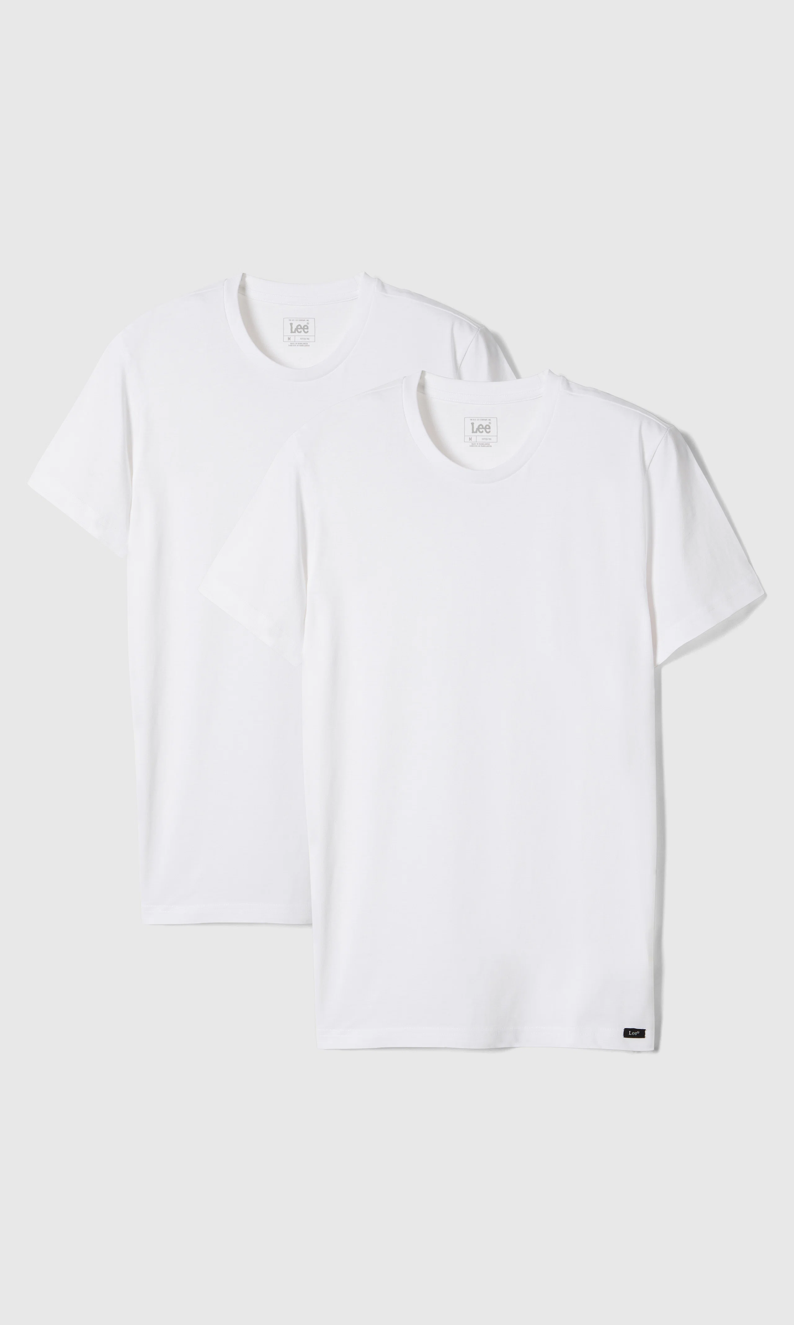 2-Pack Crew Vit T-Shirt. Front. Flat.