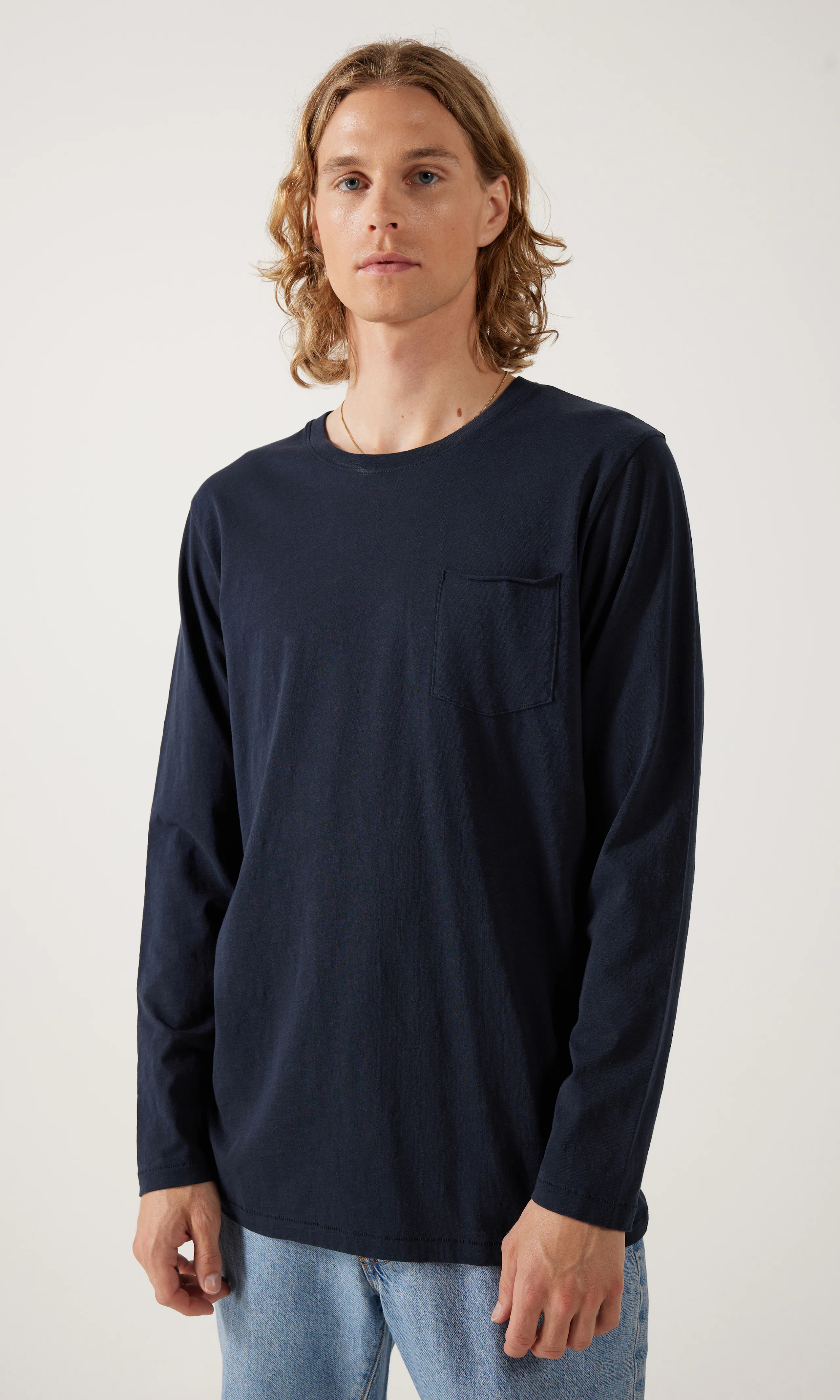 Buzz Long Sleeve. Front. Model.