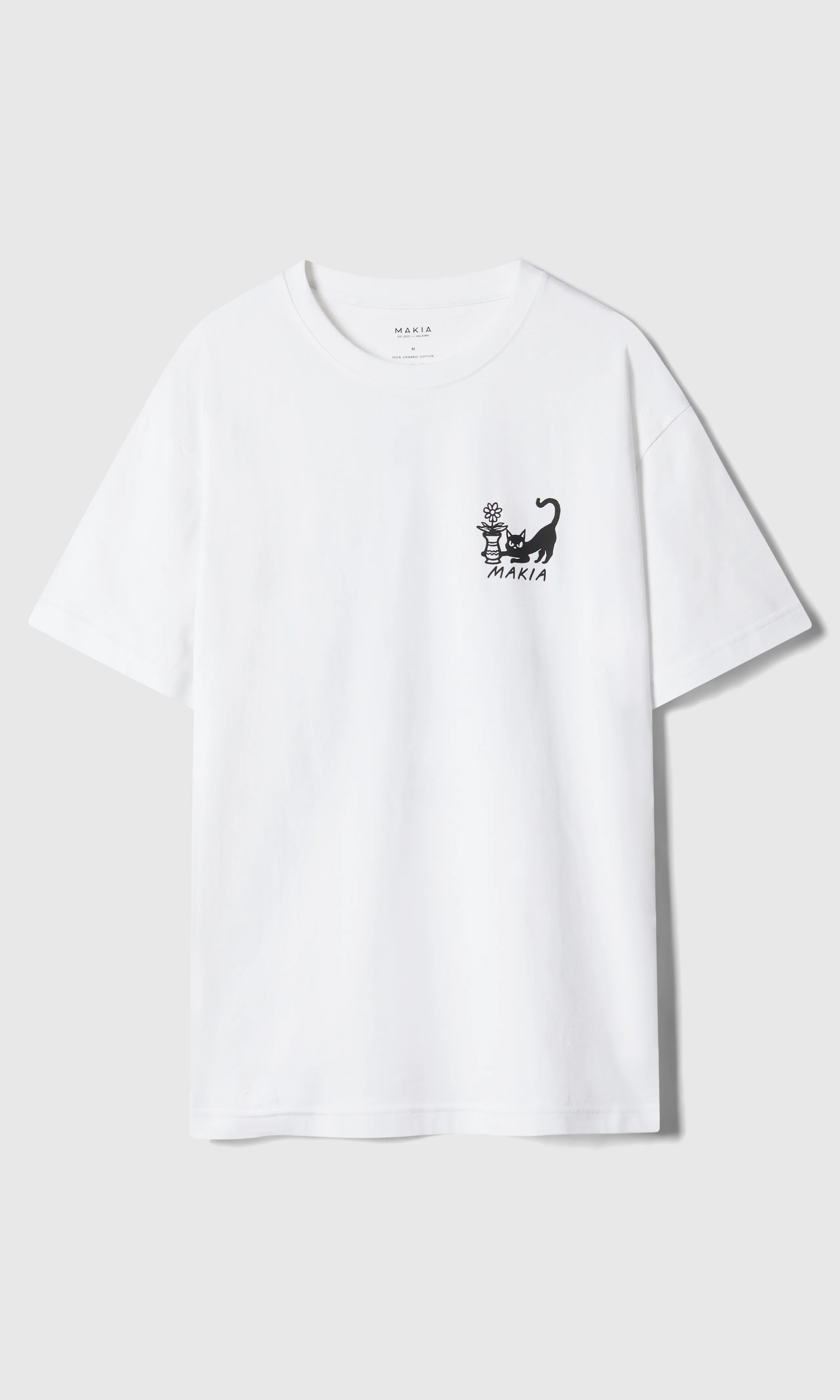 Blooming Valkoinen T-Paita. Front. Flat.