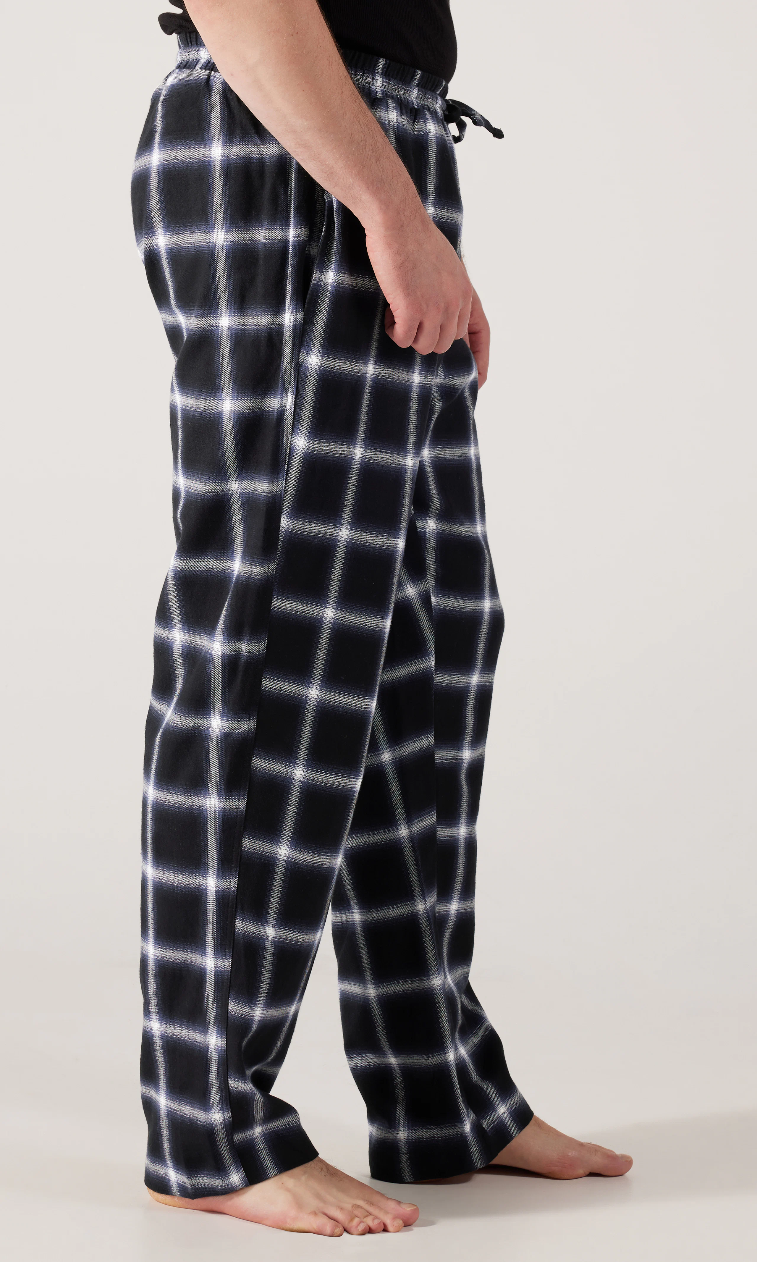 Core Flannell Blå Pysjbukse. Front 2. Model.