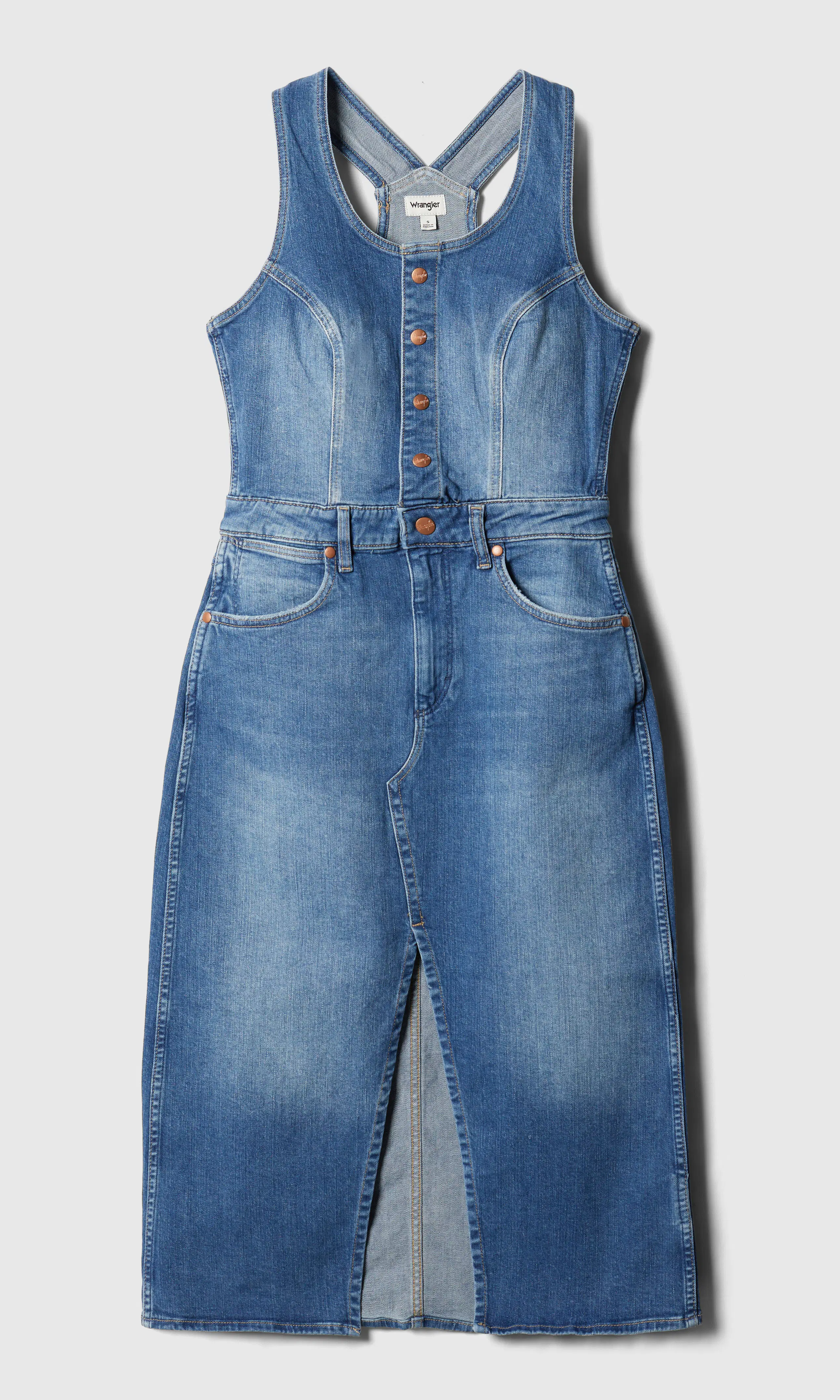 The Denim Dress Lys Blå Kjole. Front. Flat.