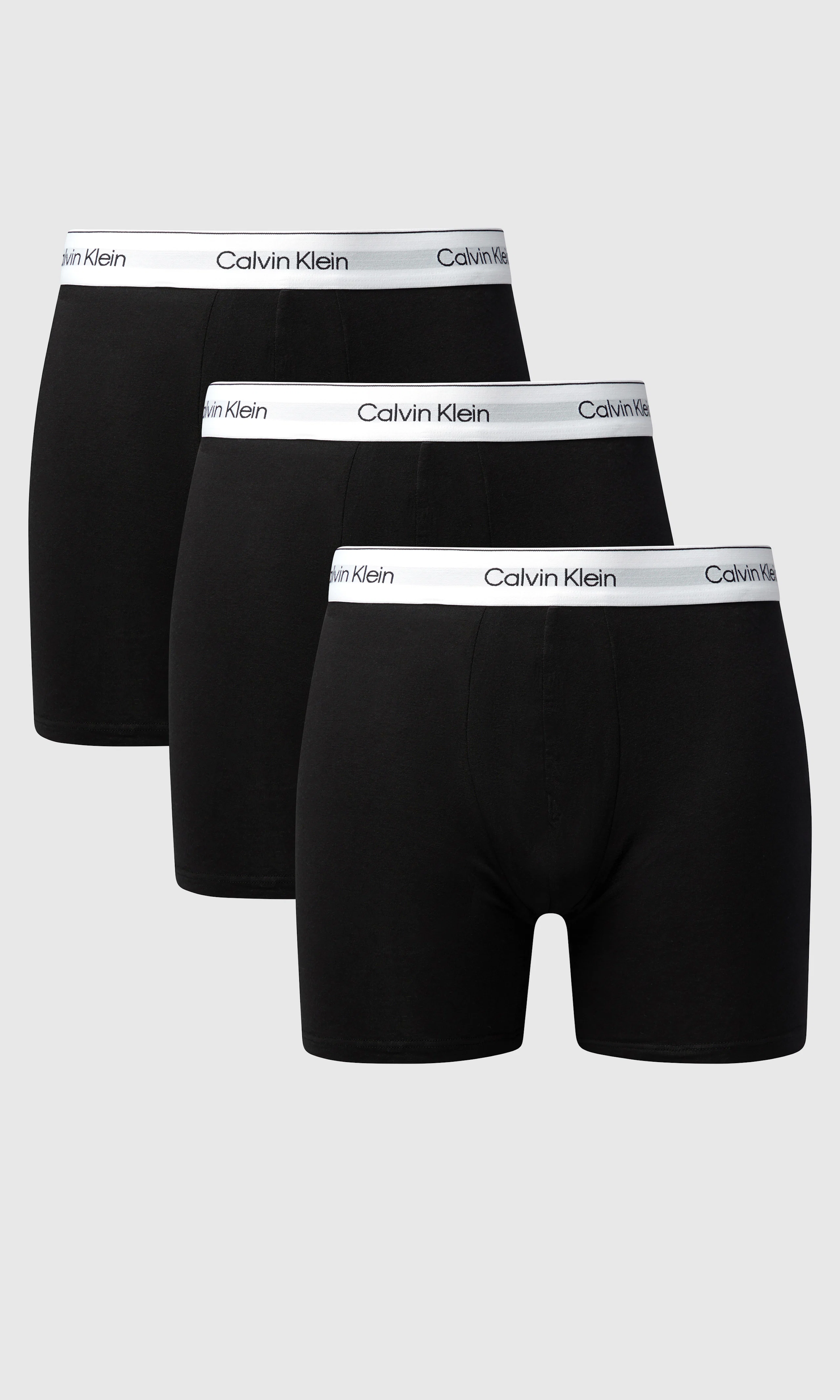 3-Pack Modern Cotton Stretch Bokserit. Front. Flat.