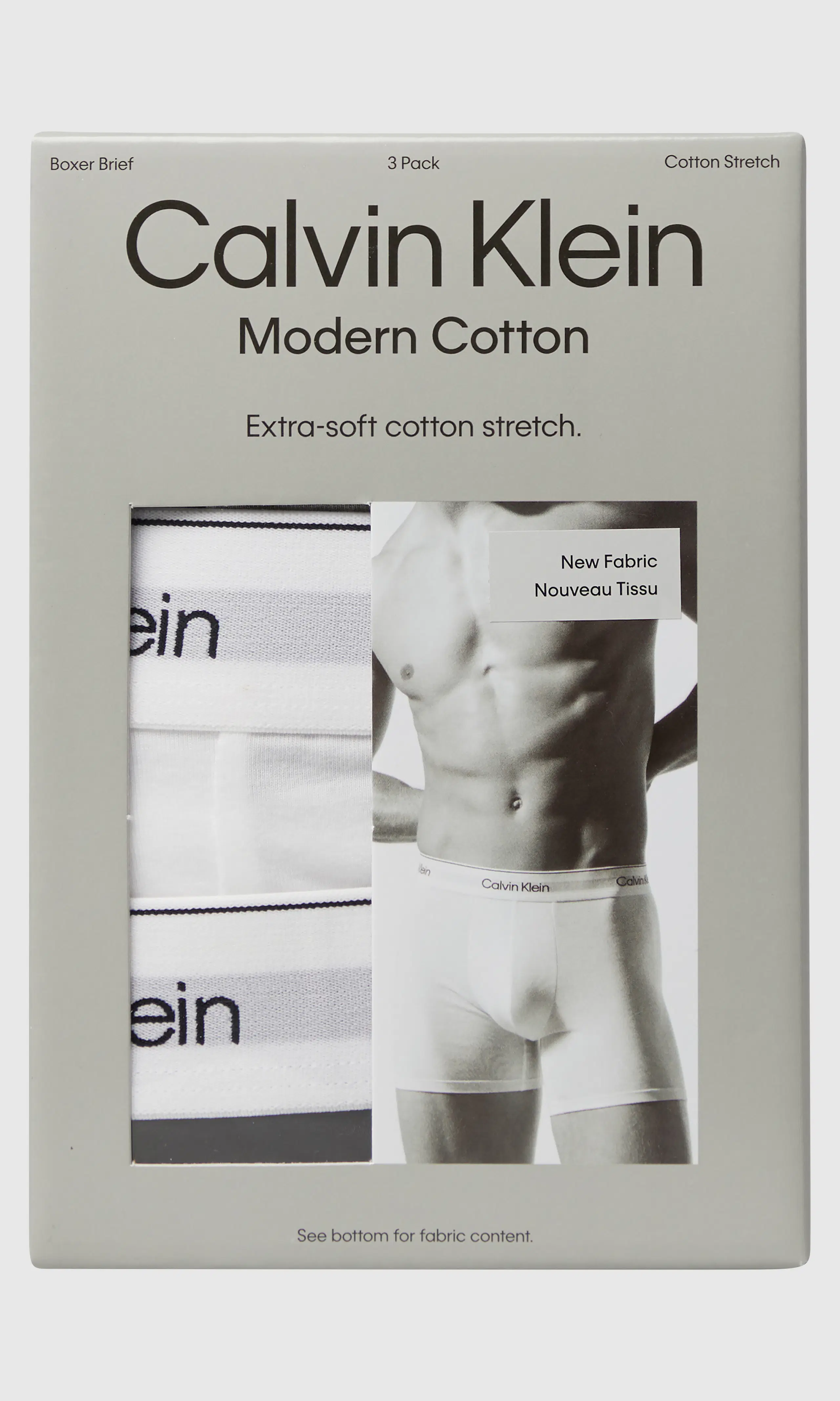 3-Pack Modern Cotton Stretch Boxer. Detail 1. Flat.