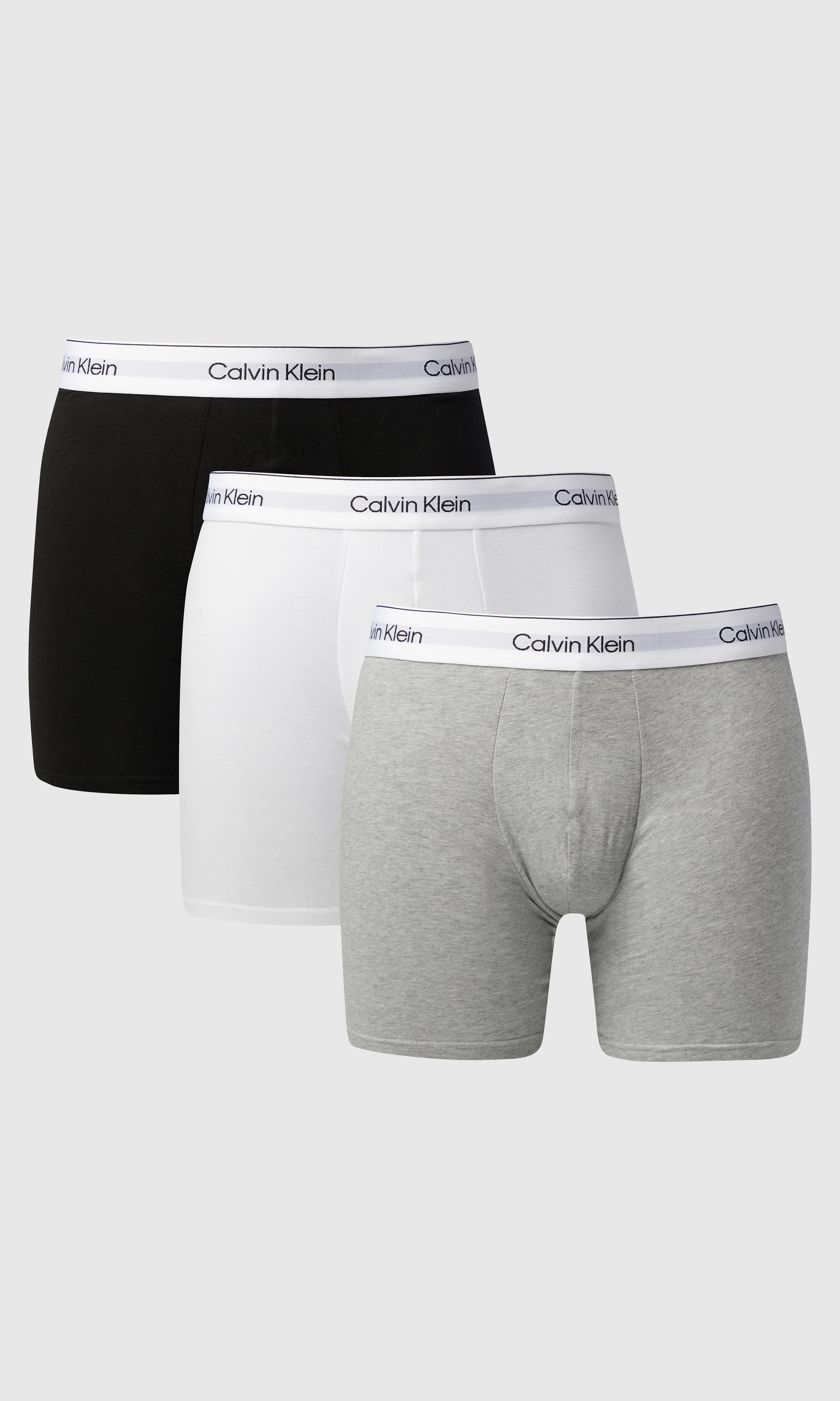 3-Pack Modern Cotton Stretch Bokserit. Front. Flat.