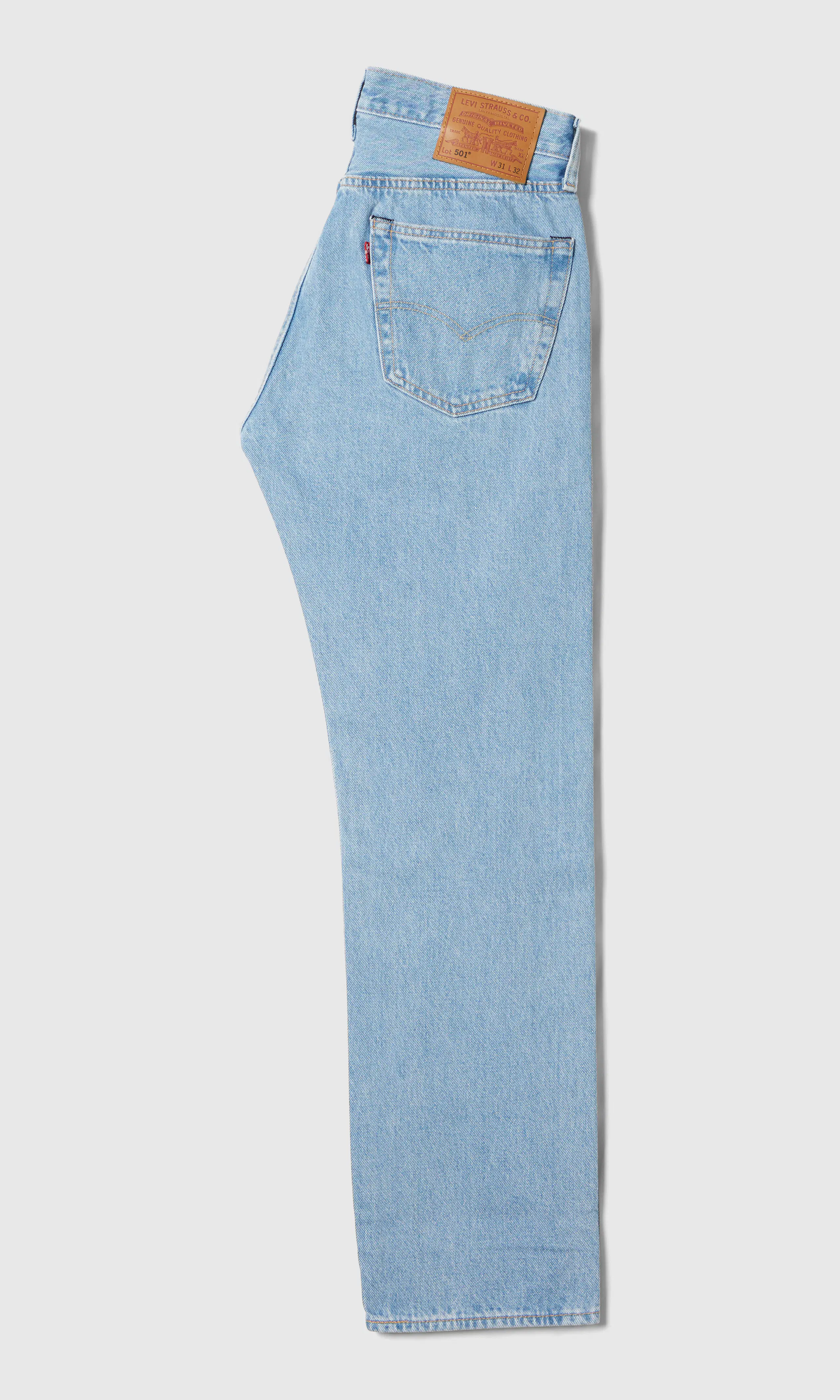 501® Original Ljusblå Jeans. Back. Flat.