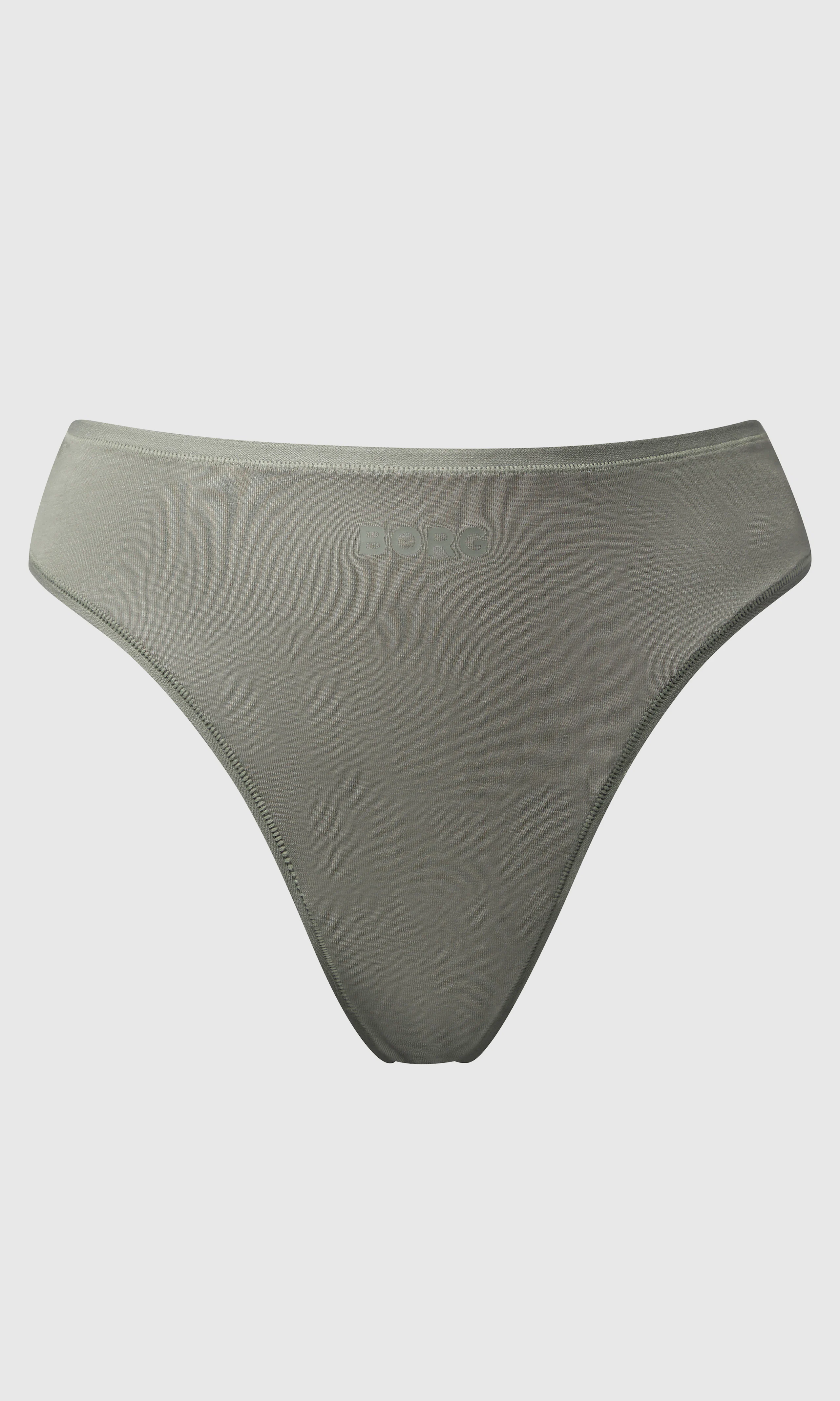 Soft Touch Grønn String. Front. Flat.
