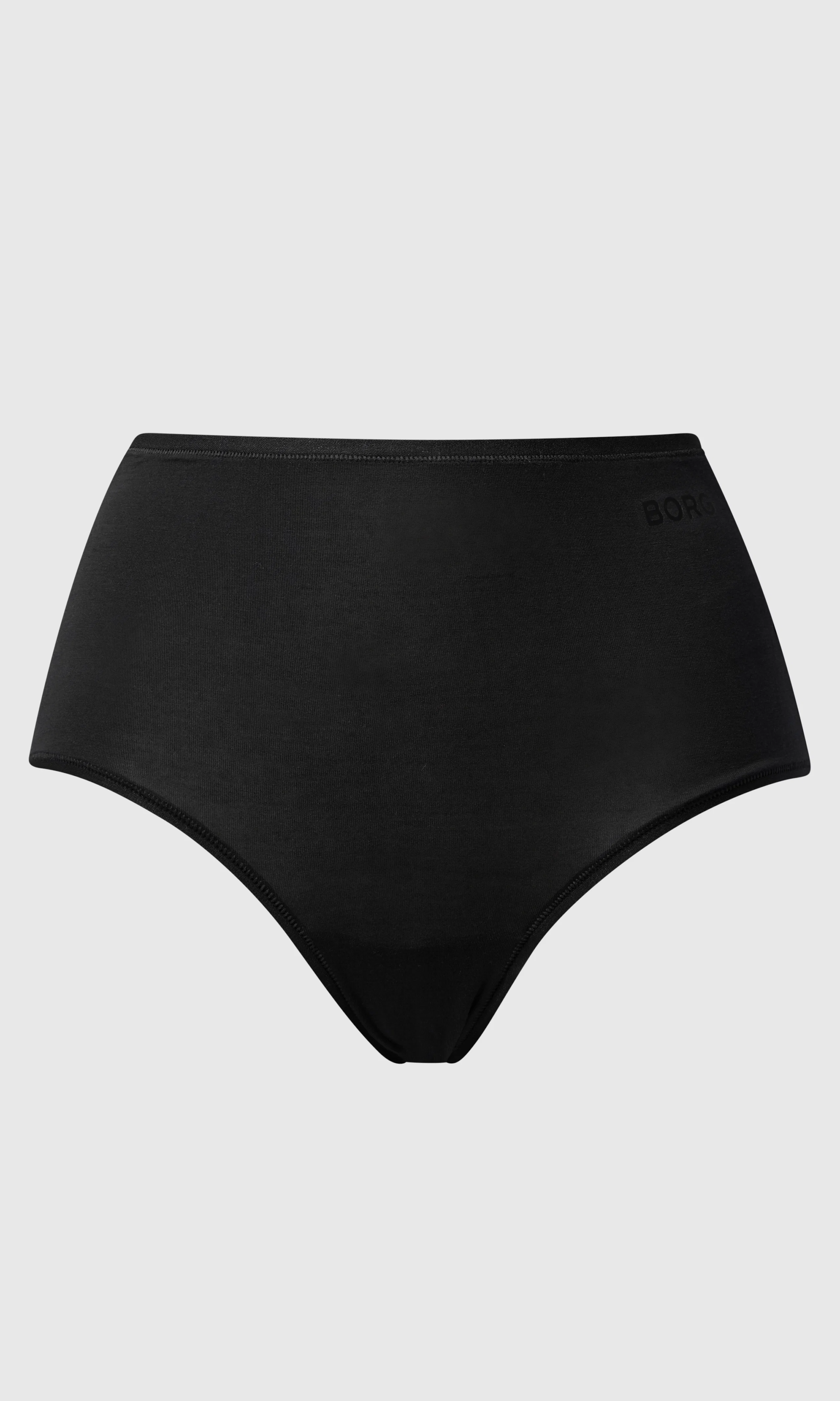 Soft Touch High Waist Brief Svarta Trosor. Front. Flat.