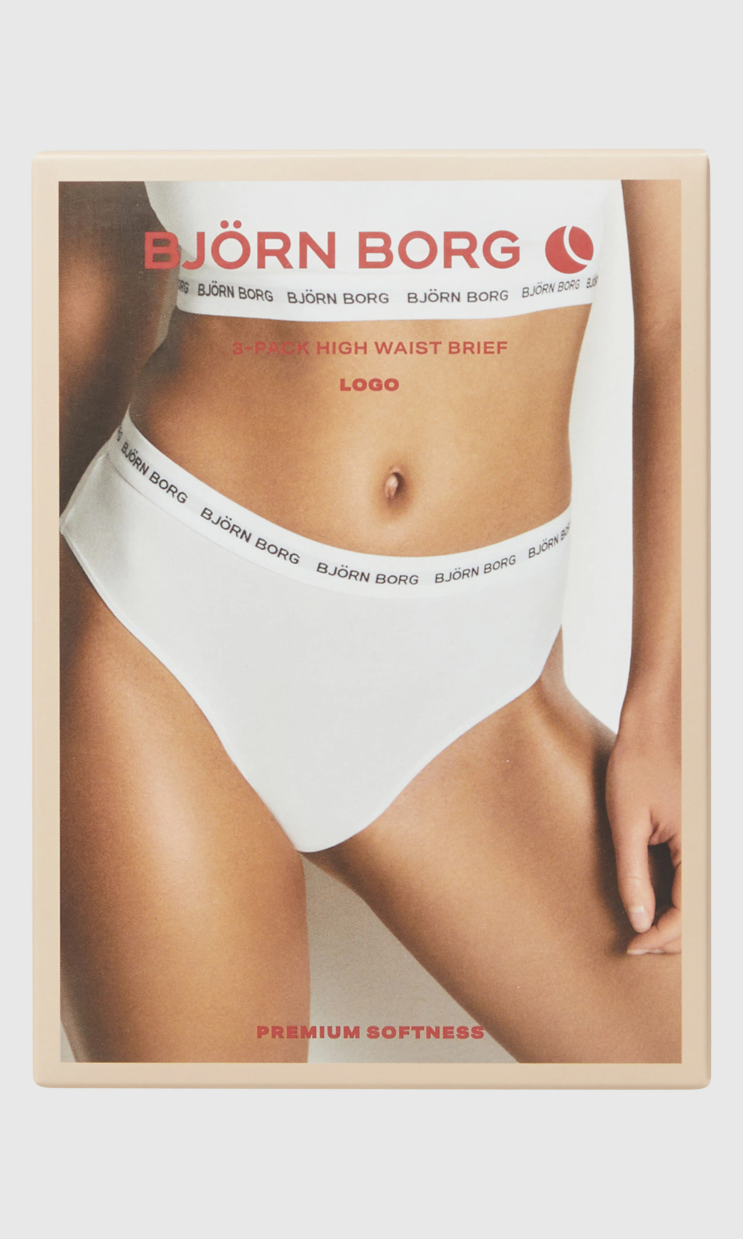 3-Pack Logo High Waist Lys Blå Brief. Detail 1. Flat.
