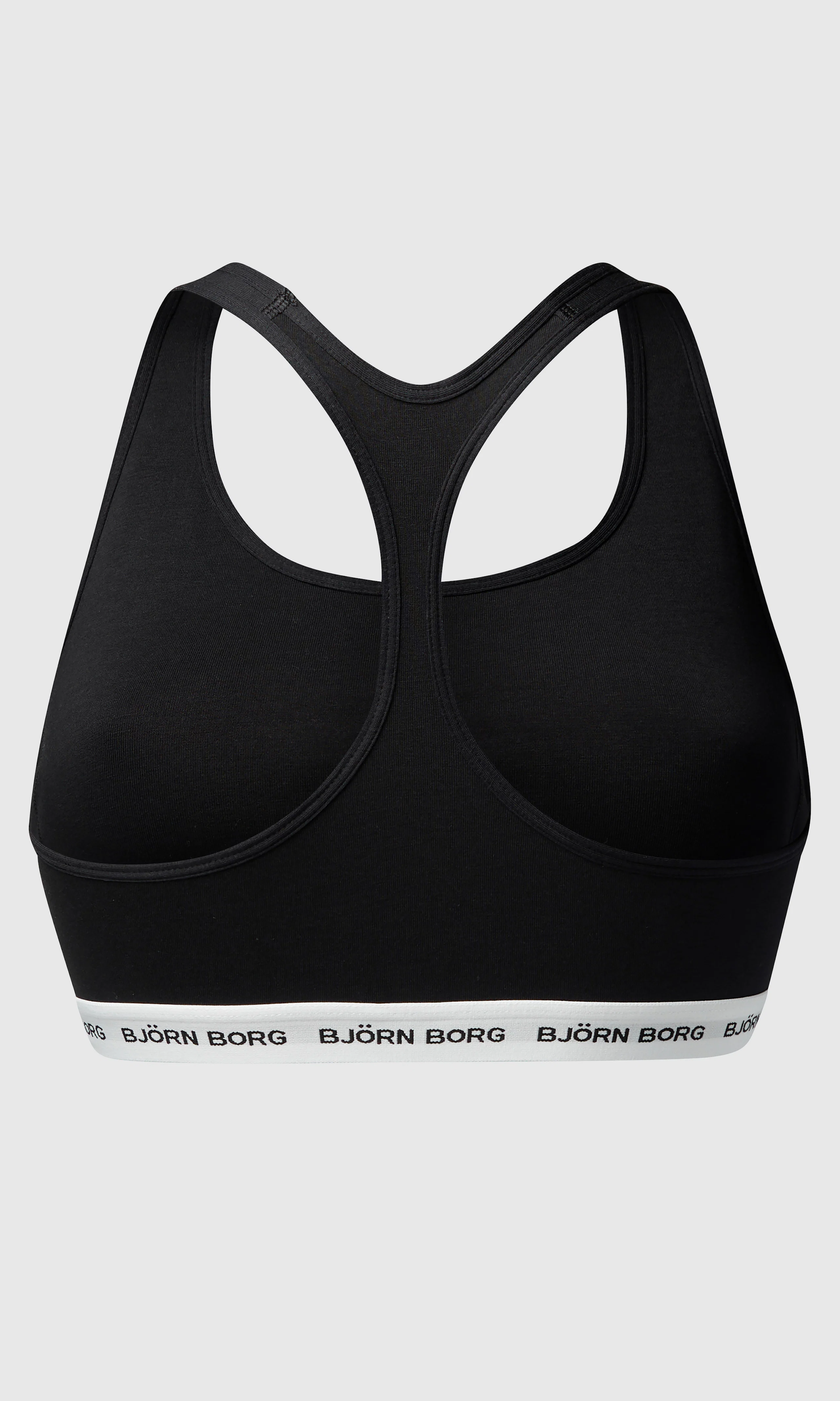 Logo Soft Top Mustat Rintaliivit. Back. Flat.
