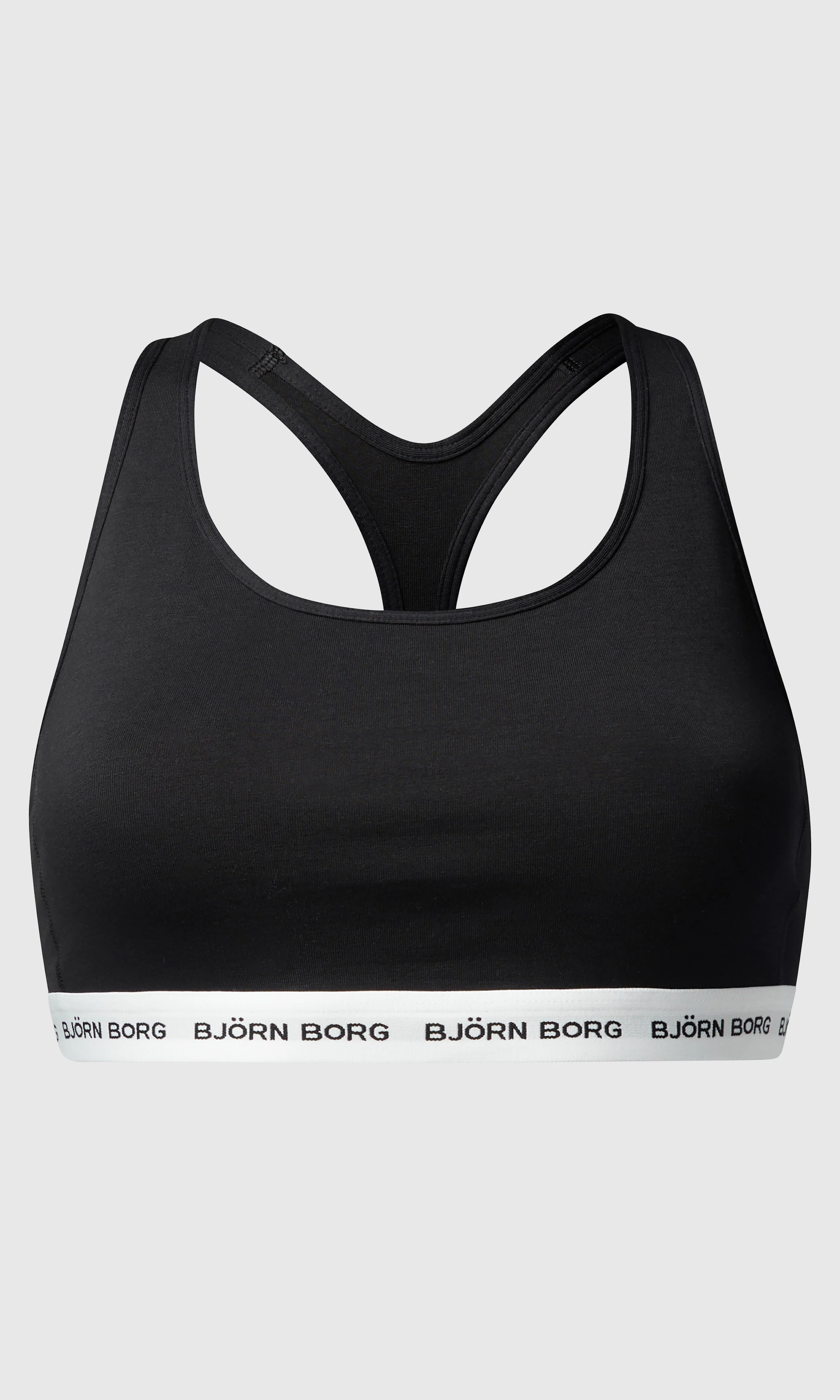 Logo Soft Top Mustat Rintaliivit. Front. Flat.