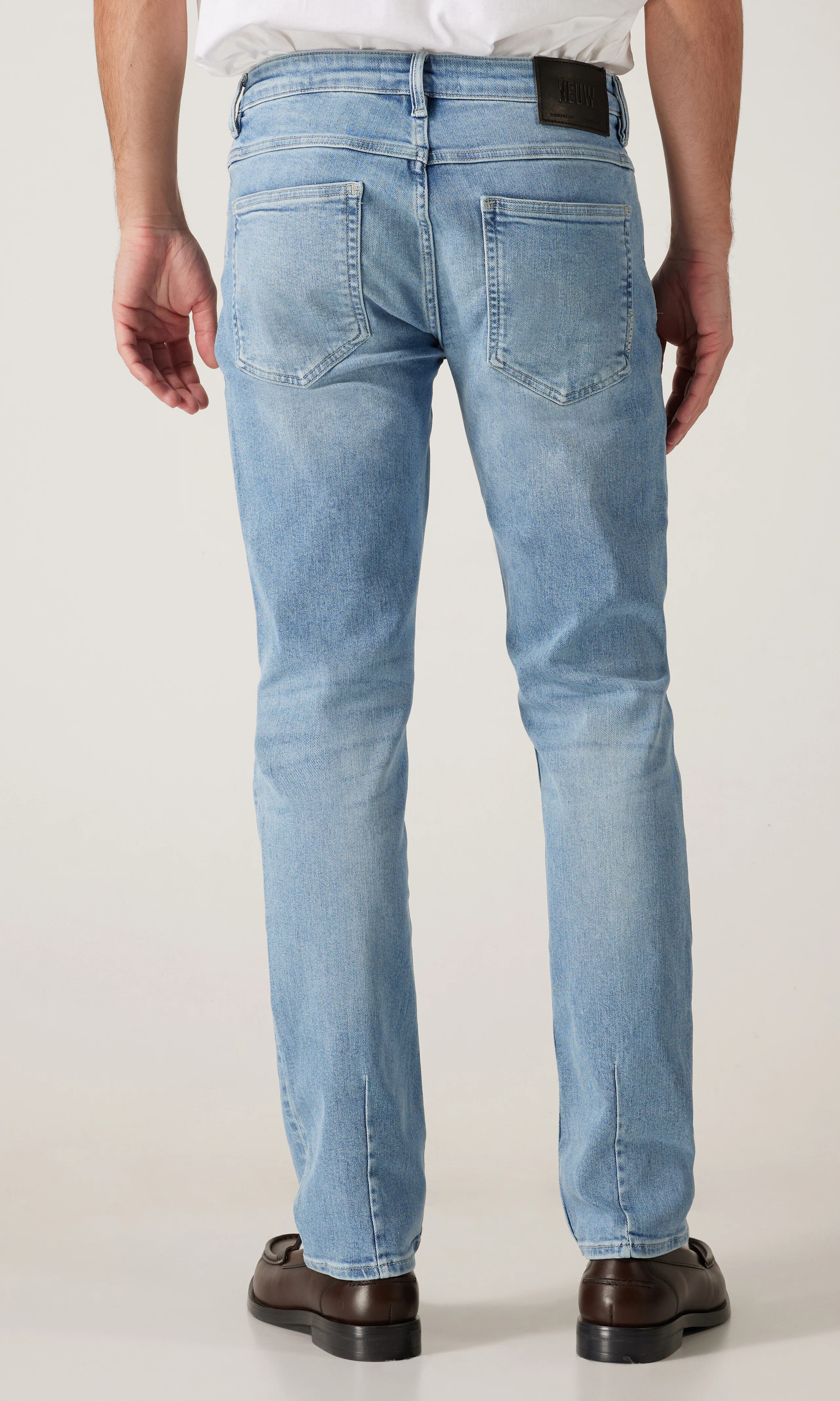 Lou Straight Jeans. Back. Model.