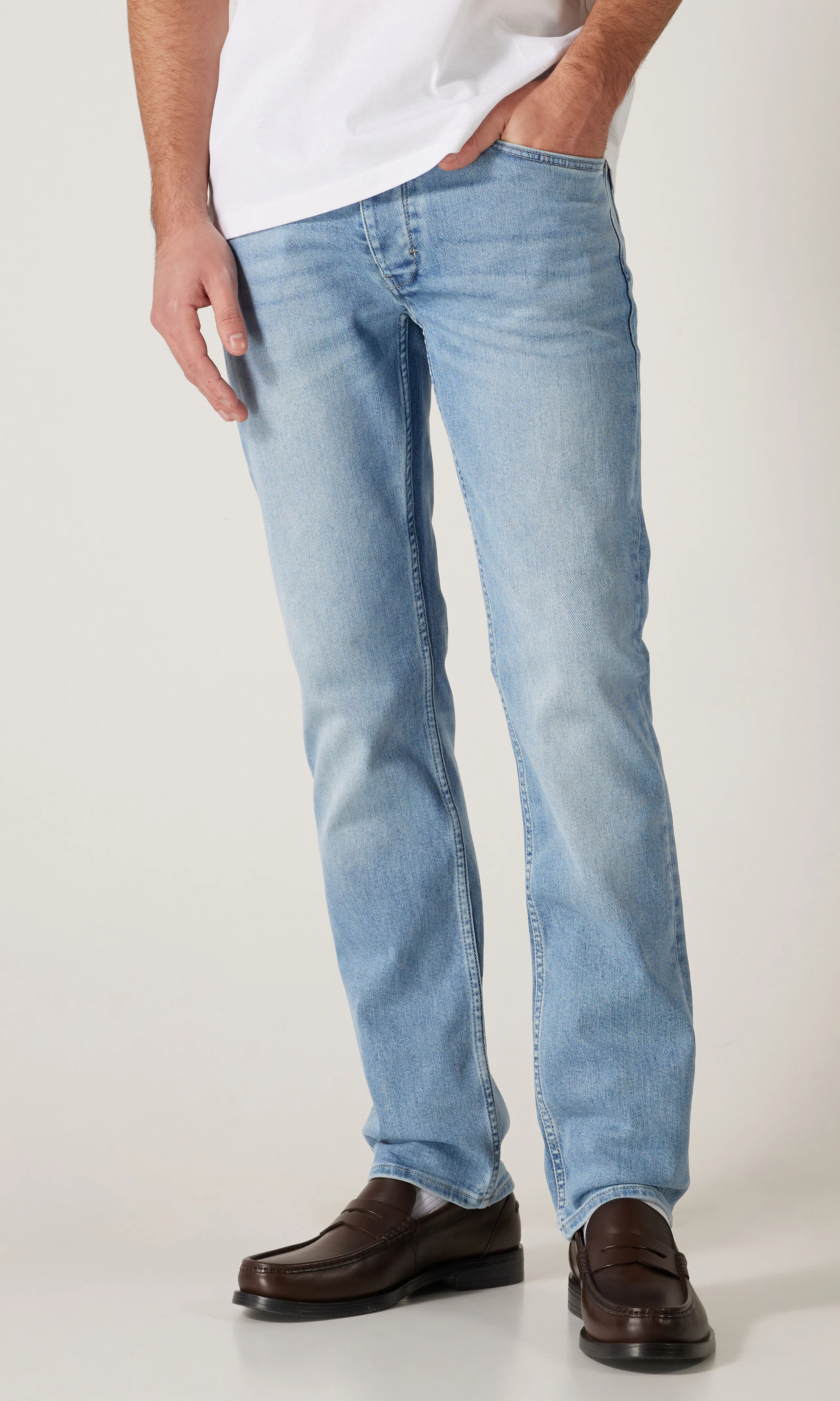 Lou Straight Jeans. Front. Model.