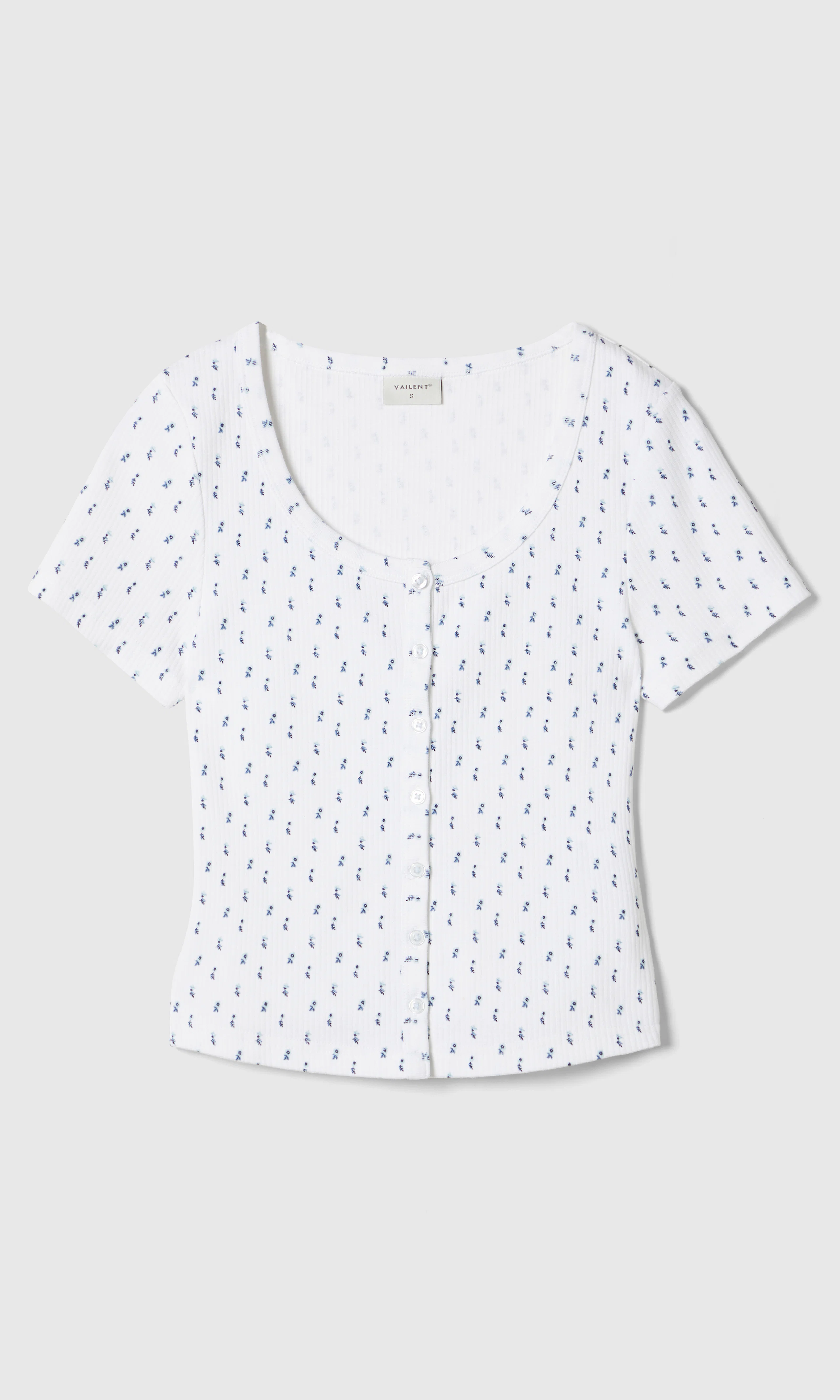 Slim Button T-Paita. Front. Flat.
