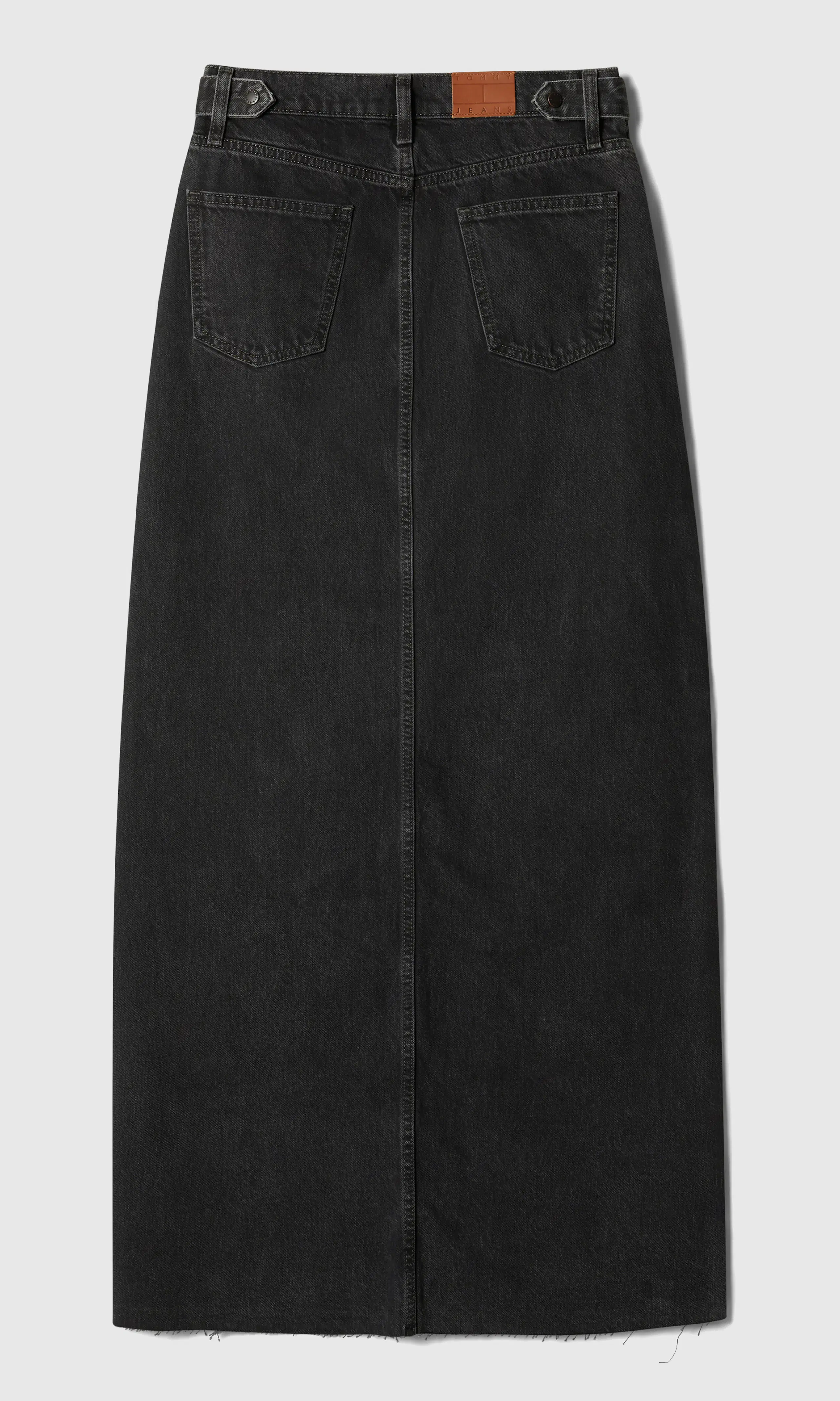 Denim Washed Svart Kjol. Back. Flat.