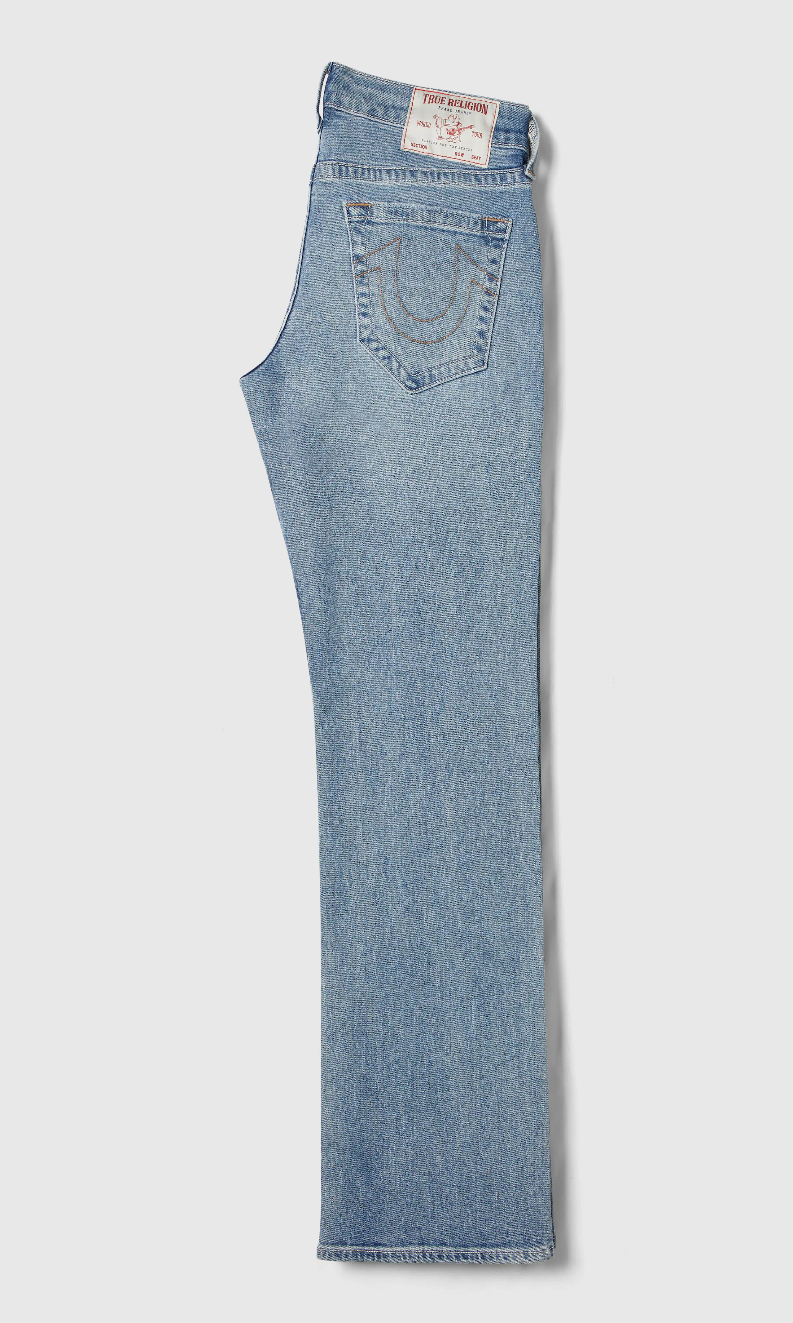 Billy No Flap Medium Blå Jeans. Back. Flat.