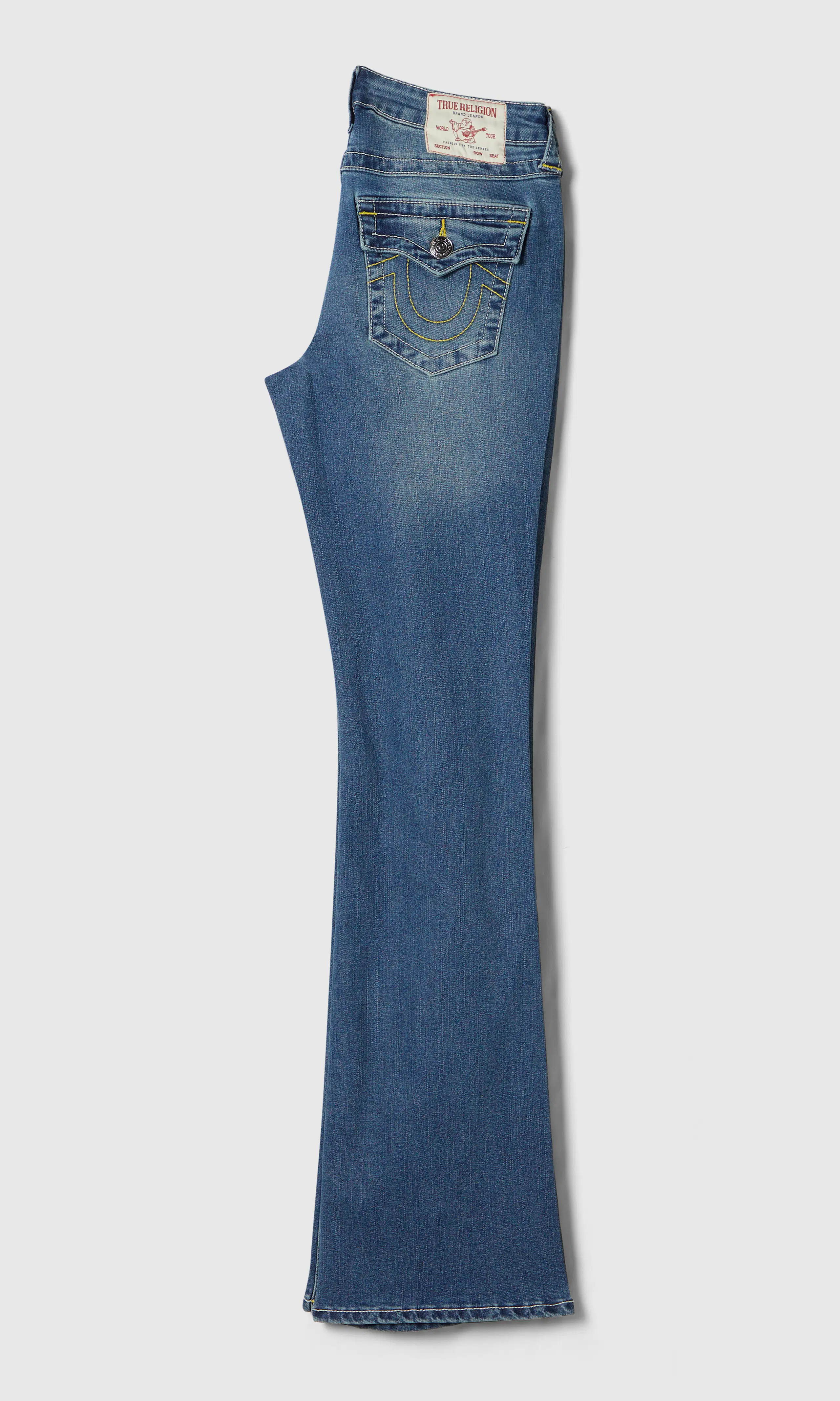 Becca Mid Rise Boot Medium Blå Jeans. Back. Flat.