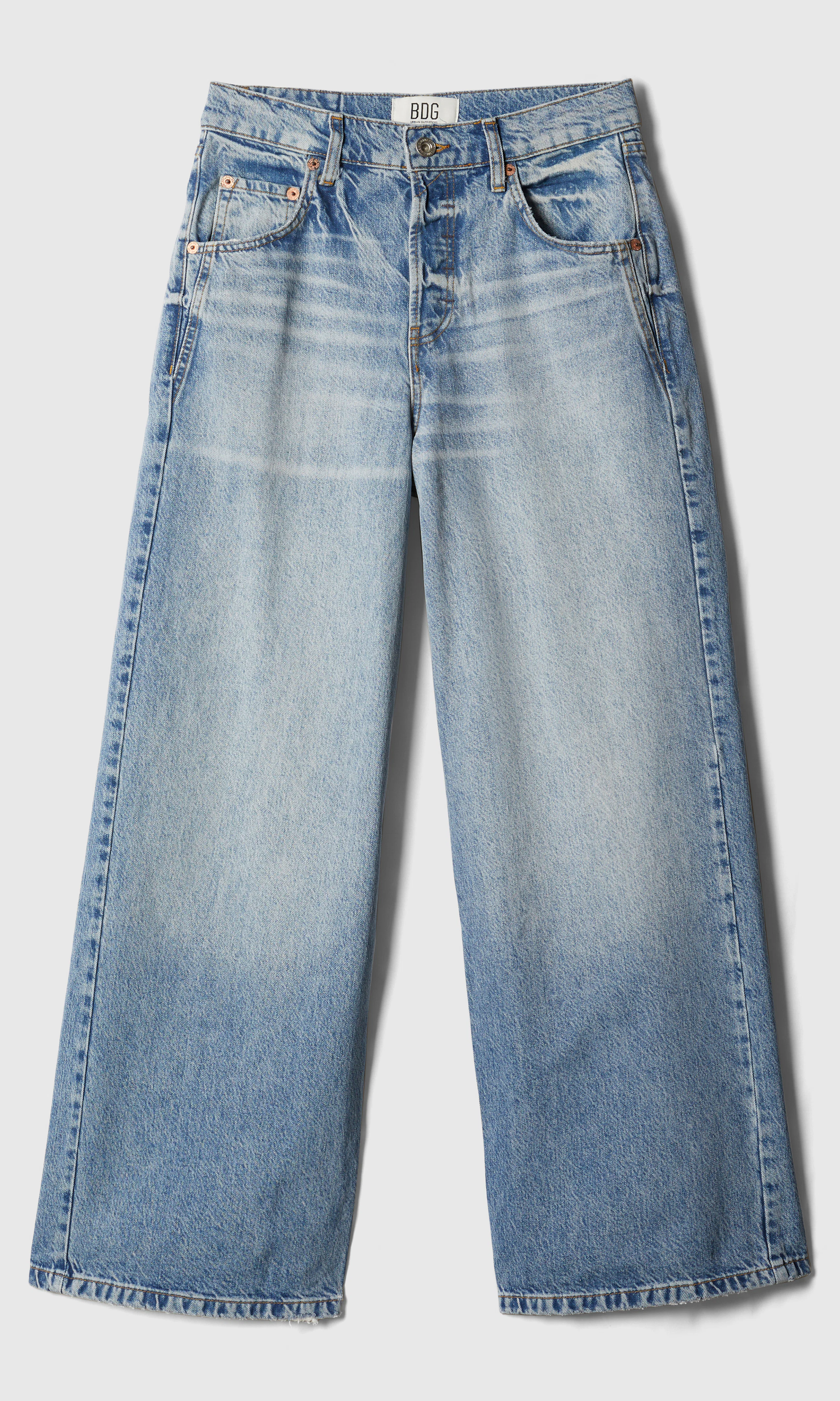 Anika Ultra Wide Leg Ljusblå Jeans. Front. Flat.