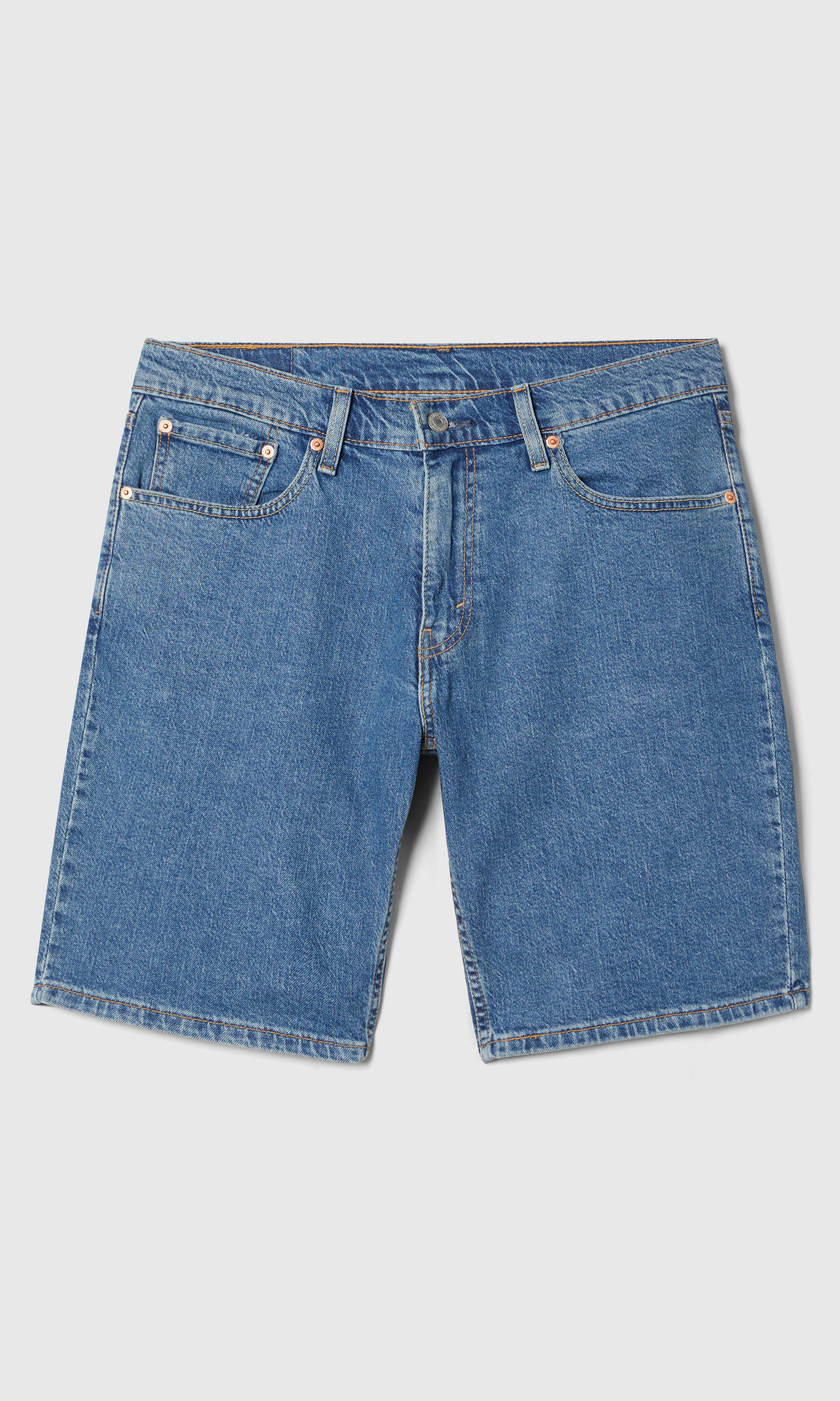 445™ Athletic Medium Blå Shorts. Front. Flat.