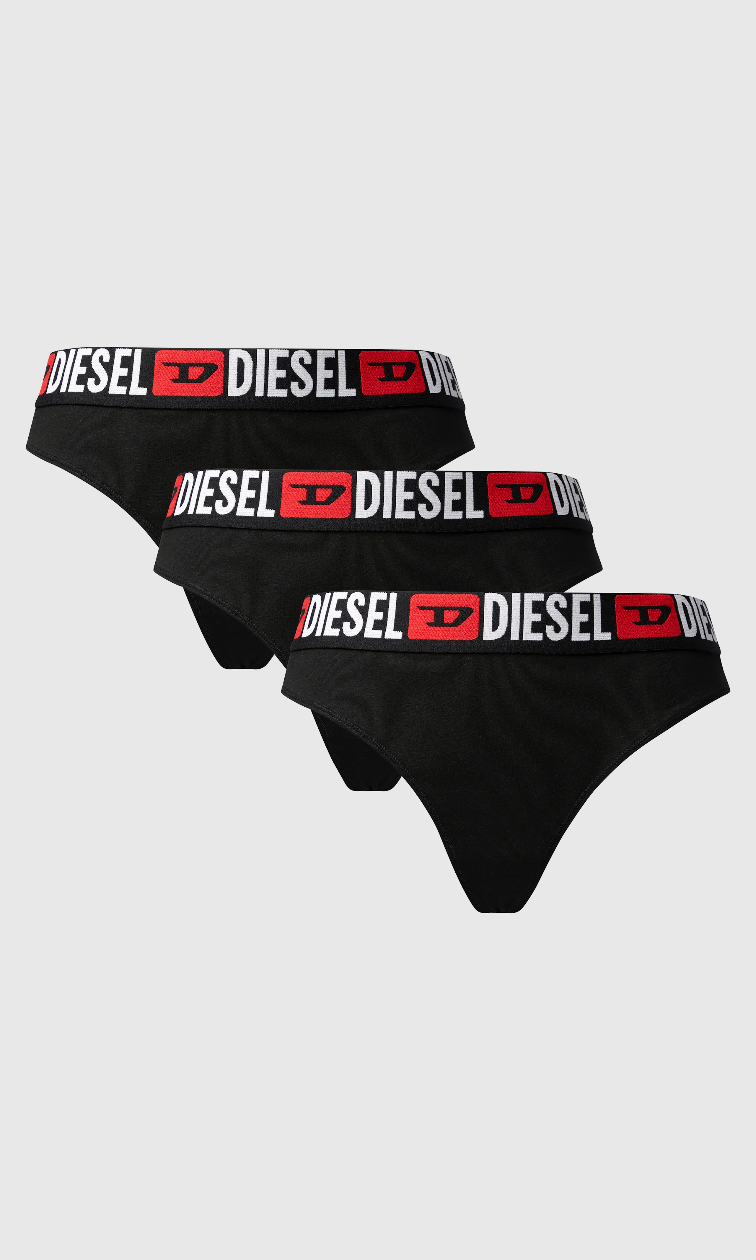 Ufst-Stars 3-Pack Svart Stringtruse. Front. Flat.