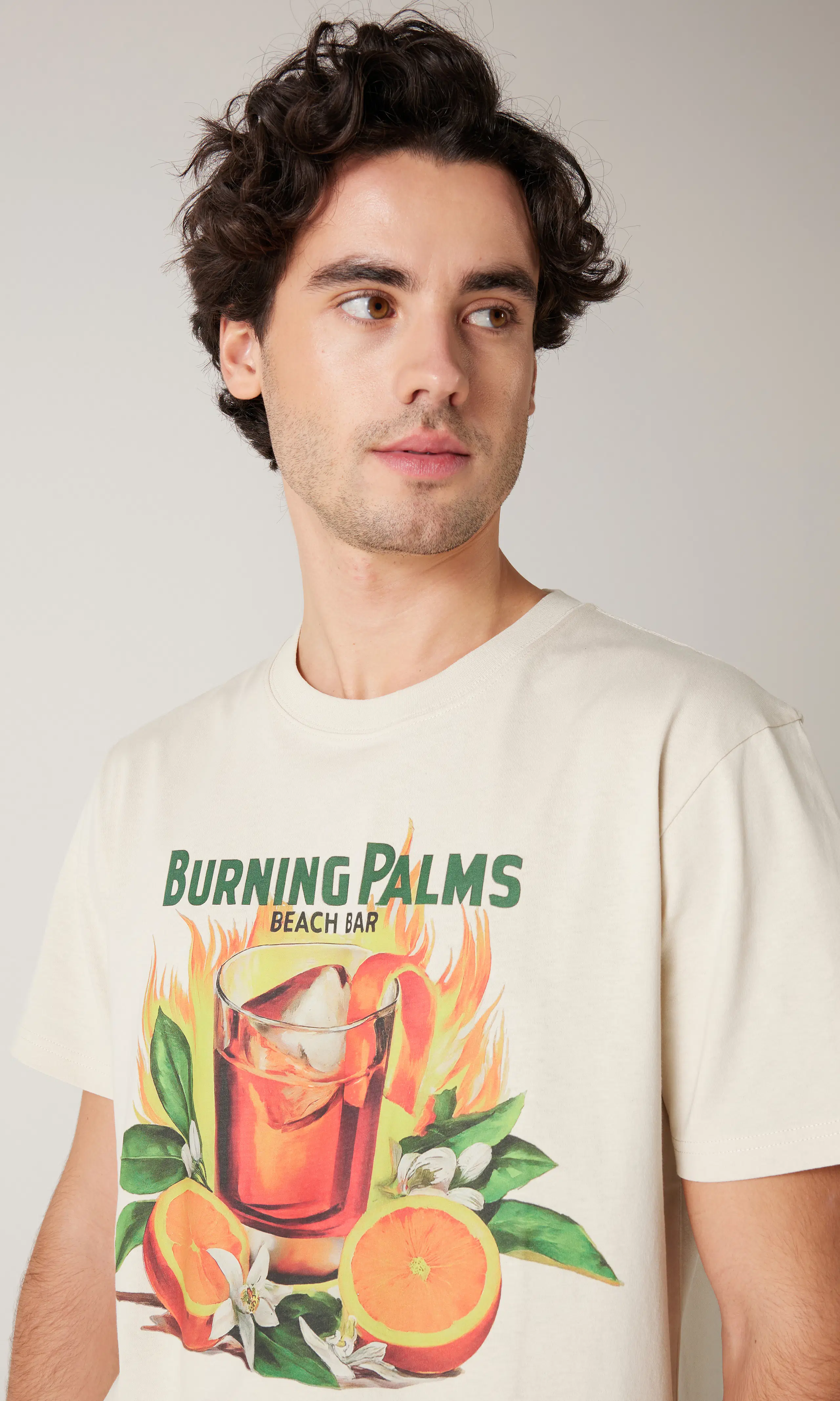Beach Bar T-Shirt. Detail 1. Model.